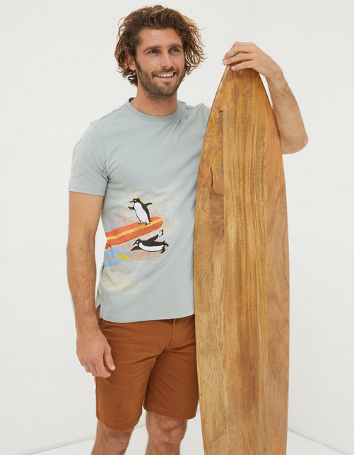 Mens Surfing Penguins T-Shirt