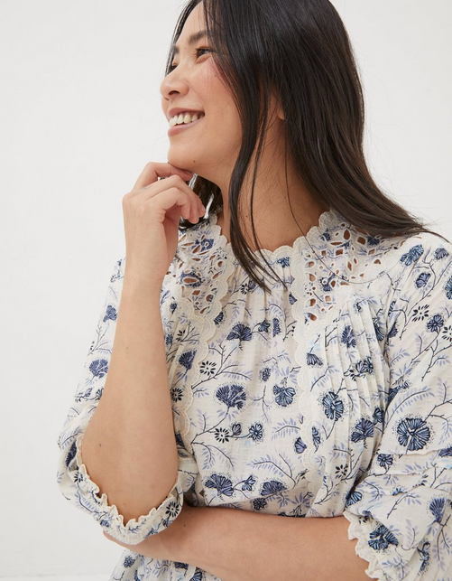 Flora Broderie Ditsy Blouse