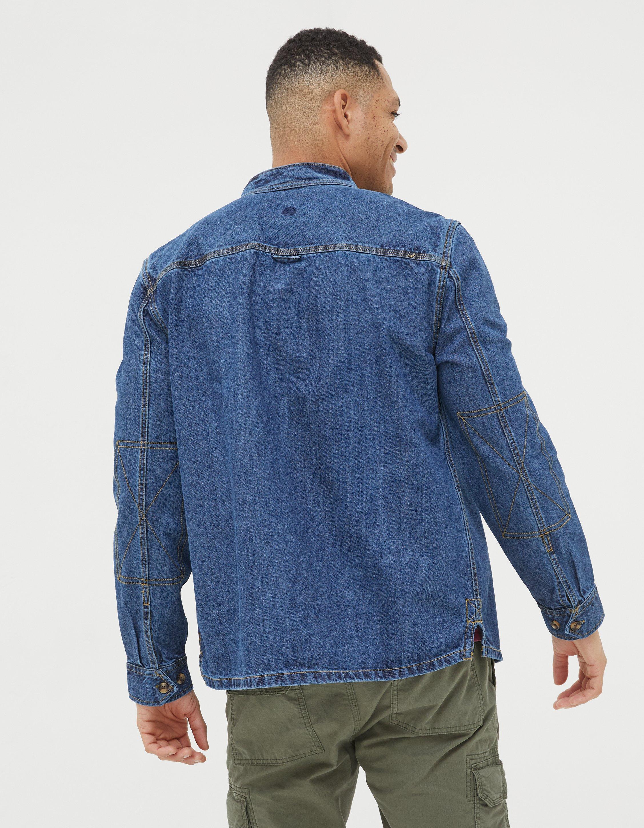 Grandad collar shop denim jacket