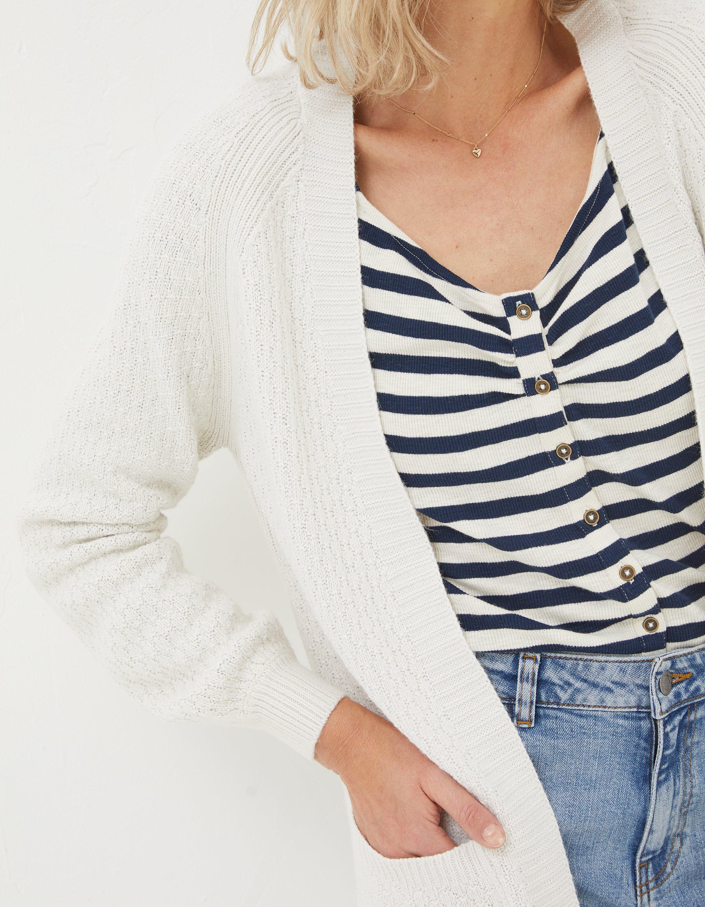 White edge shop to edge cardigan