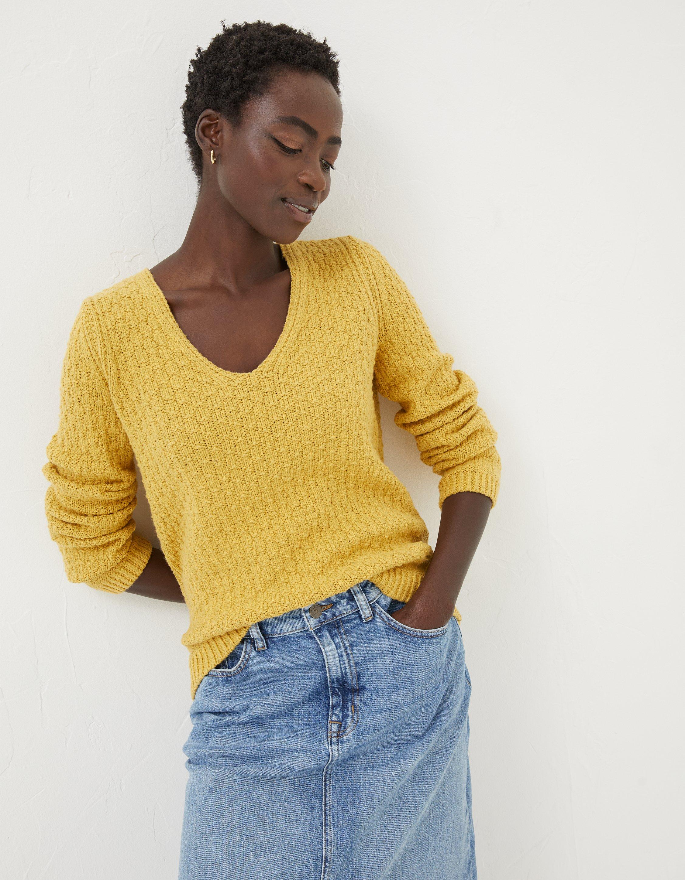 V neck mustard discount jumper