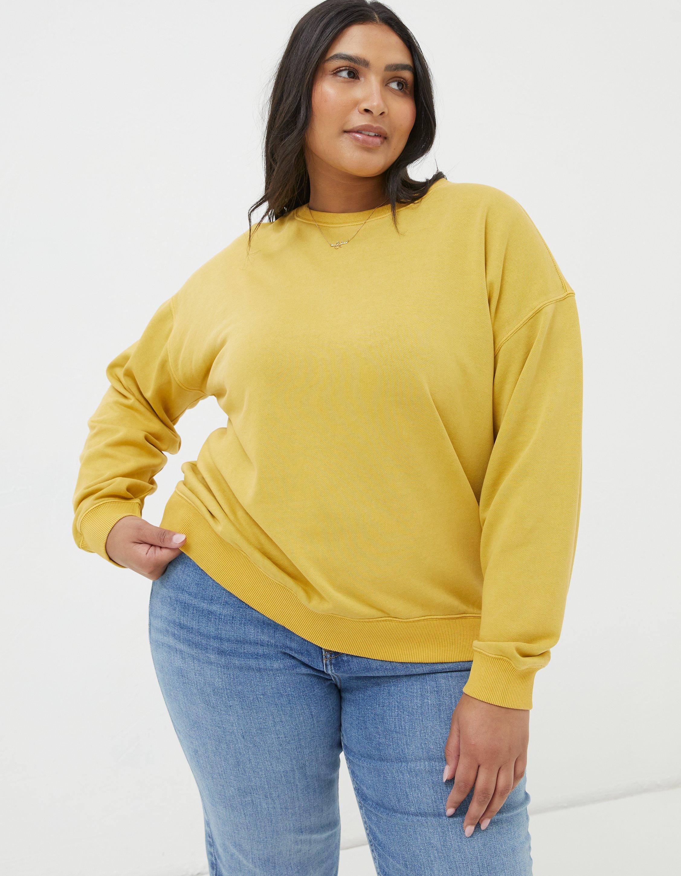 Plus size store yellow sweatshirt