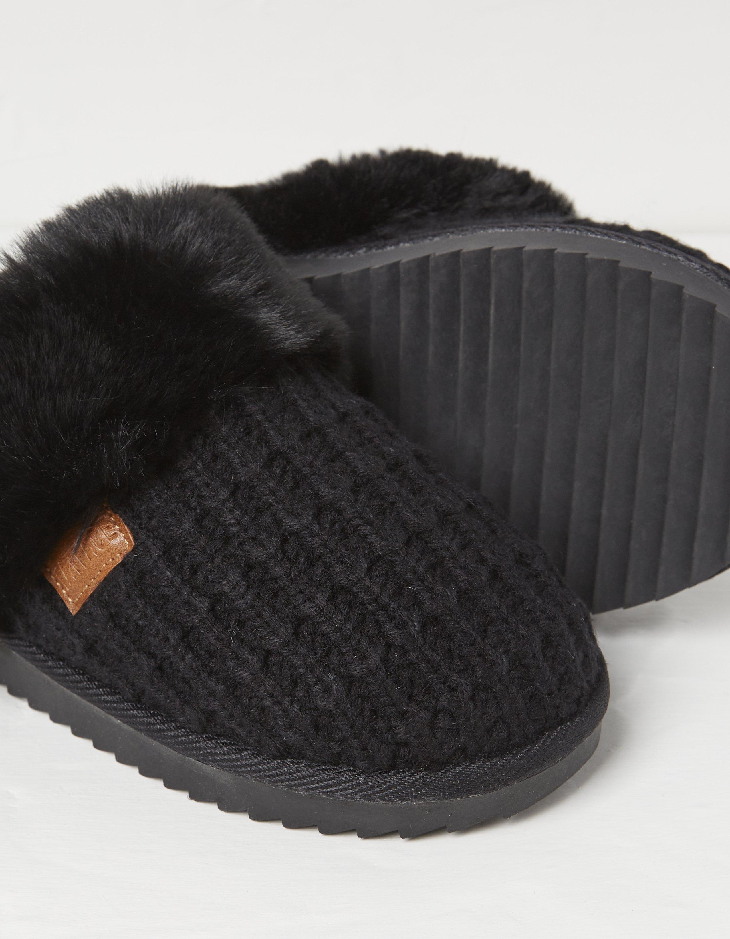 Womens black 2024 mule slippers