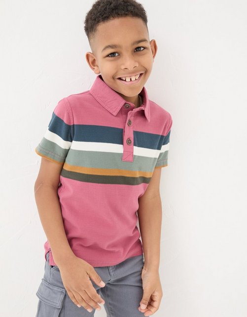 Kid’s Chest Stripe Polo T-Shirt