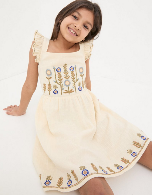Kid’s Embroidered Strappy Dress
