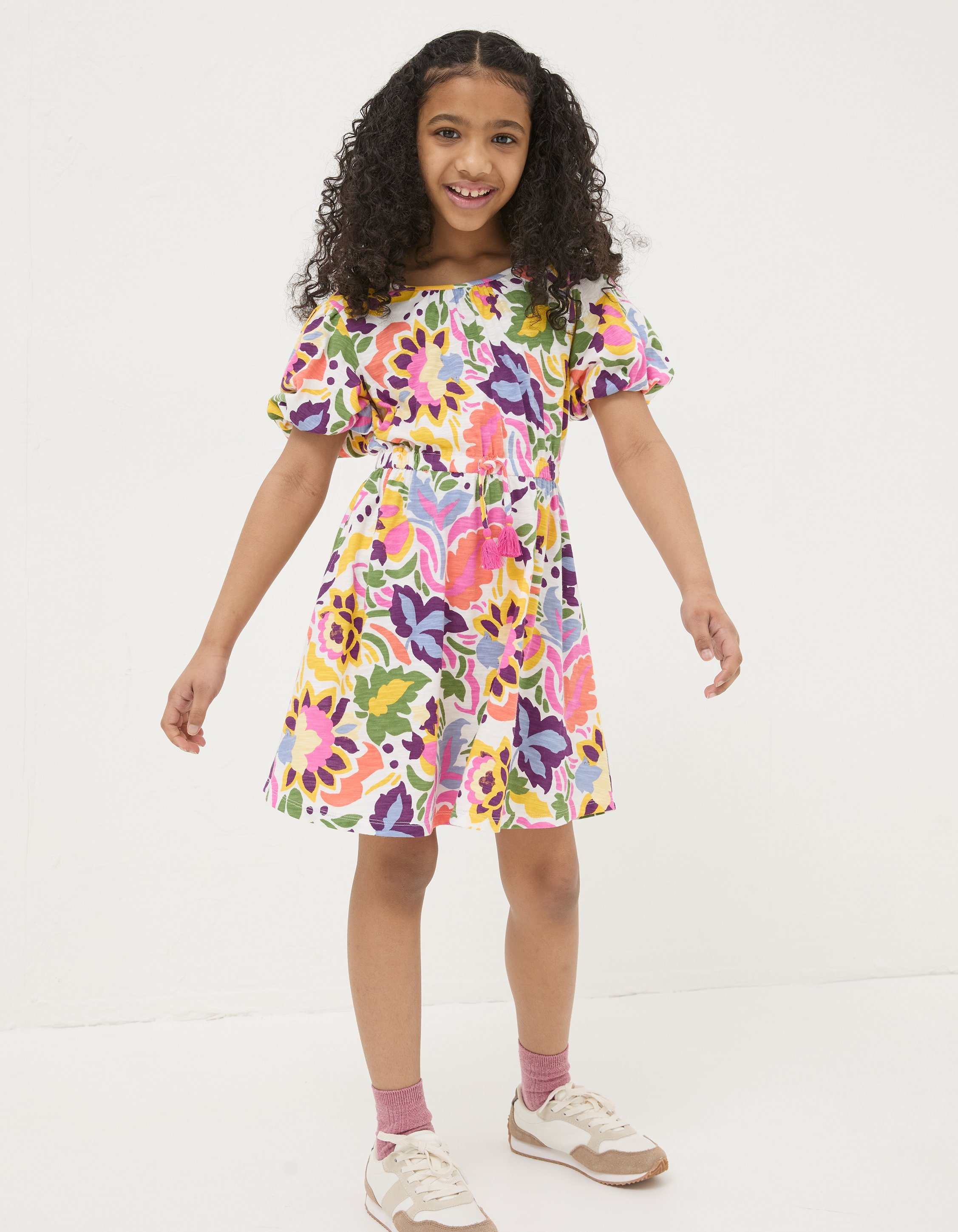 Kid’s Art Floral Jersey Printed Dress