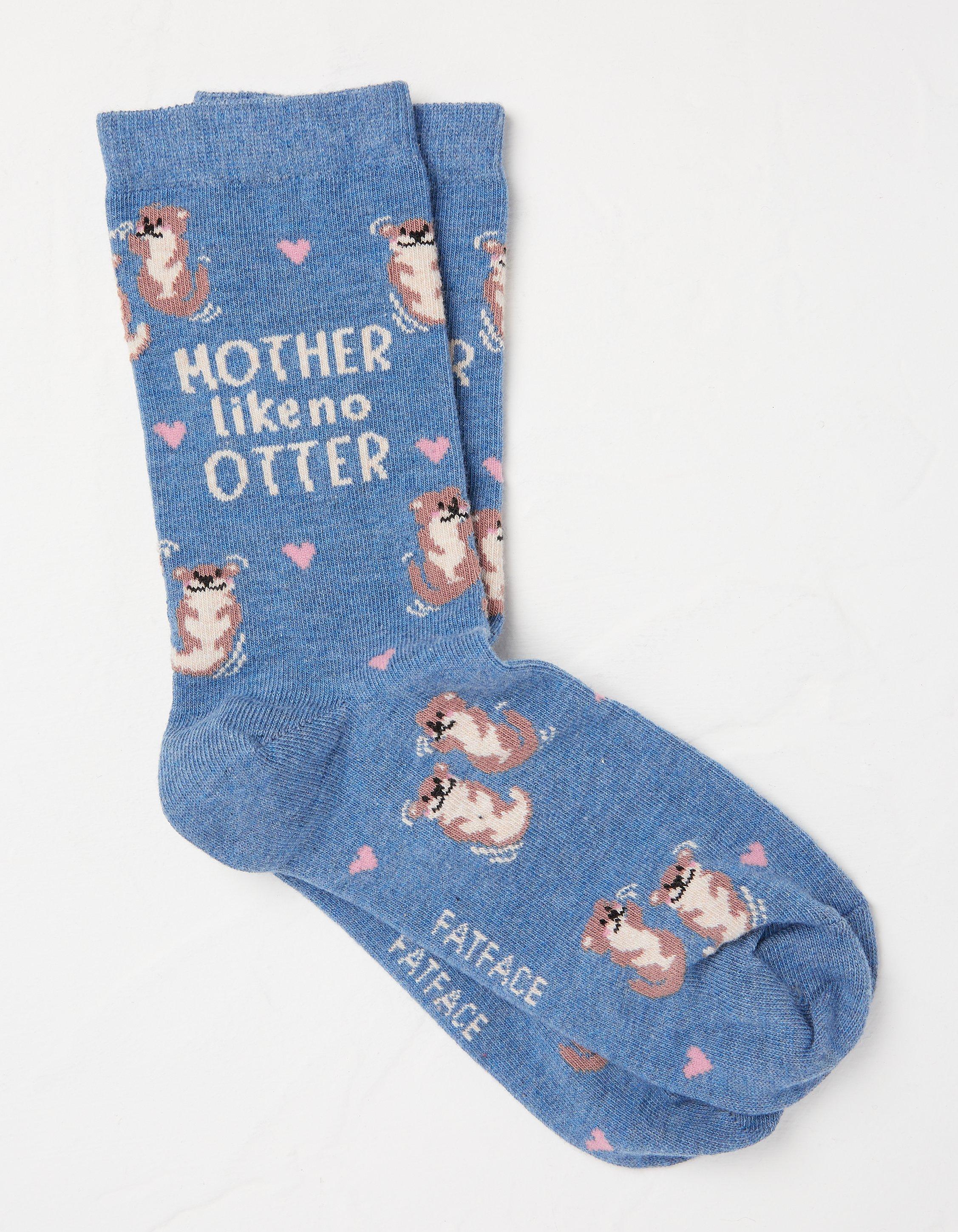 Blue Marl 1 Pack Mother Like No Otter Socks, Socks, Underwear