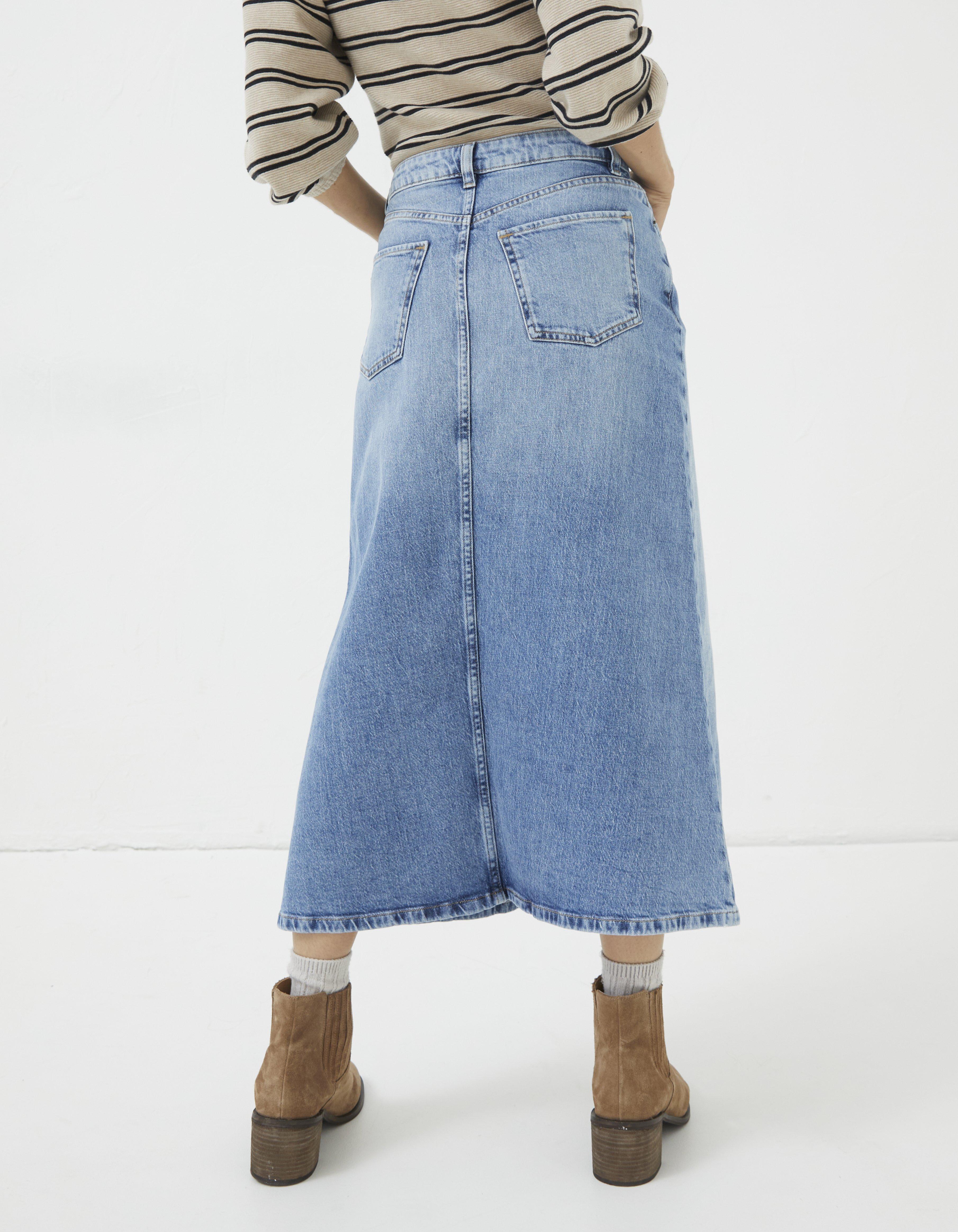 Fatface blue shop hannah denim skirt