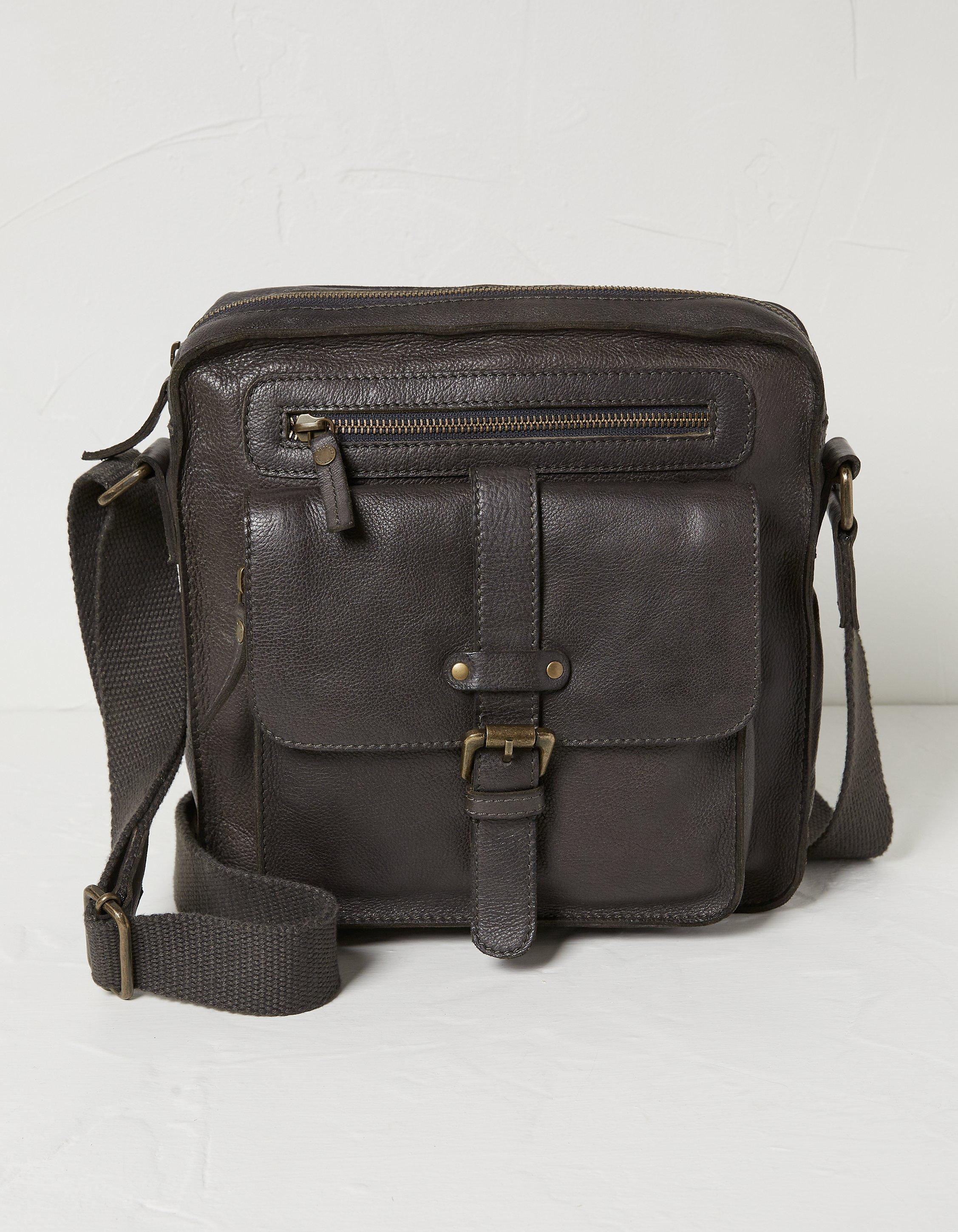 Flat leather hotsell crossbody bag