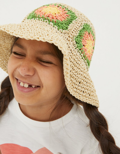 Kid’s Crochet Straw Hat