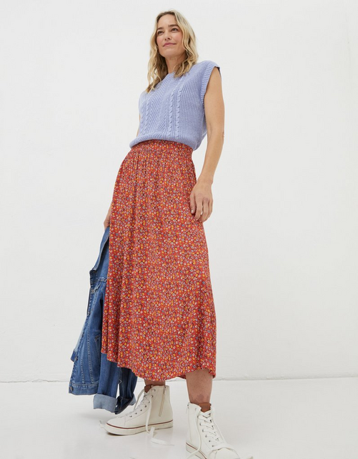 Millie Gradient Floral Midi Skirt