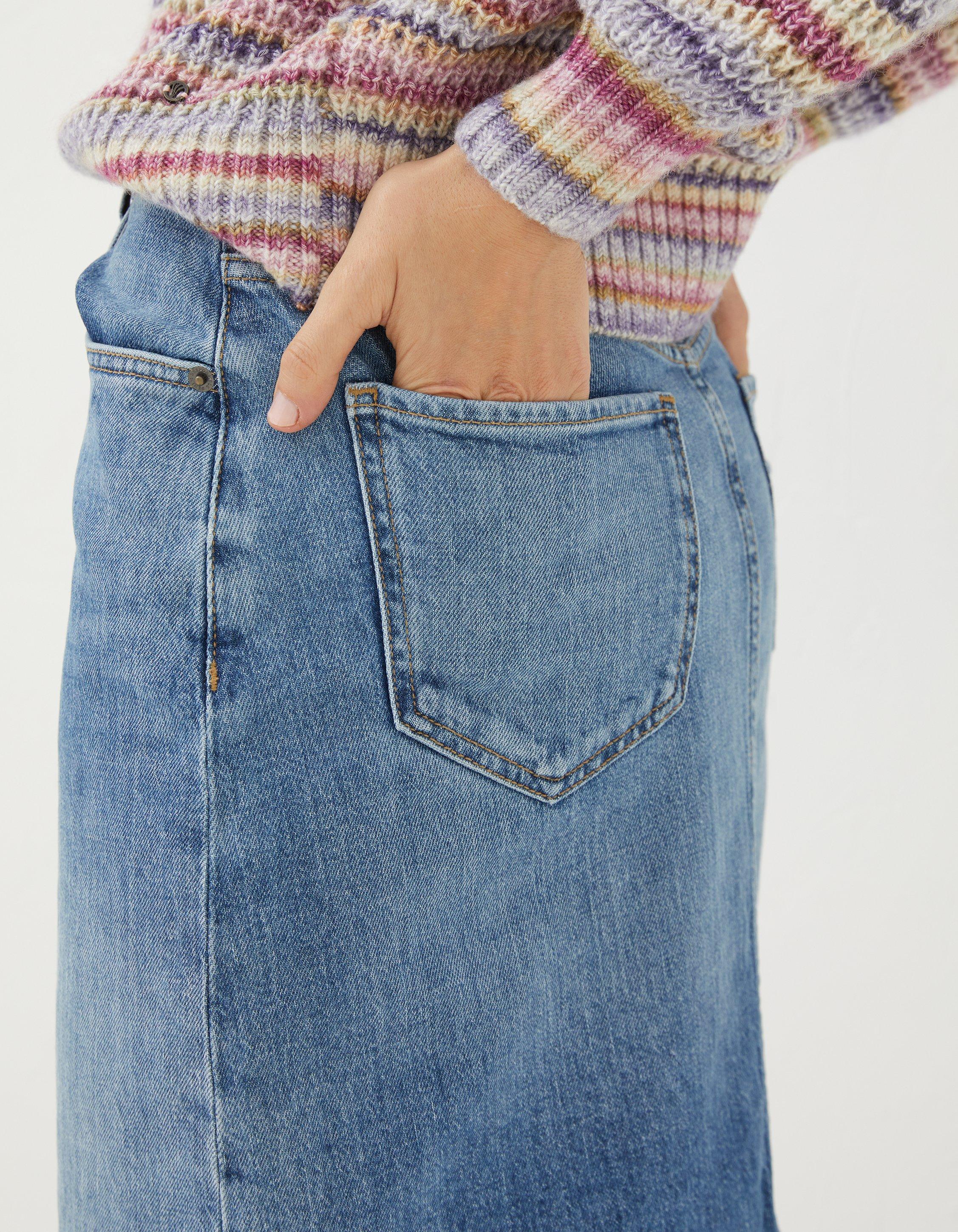 Fatface blue 2024 hannah denim skirt