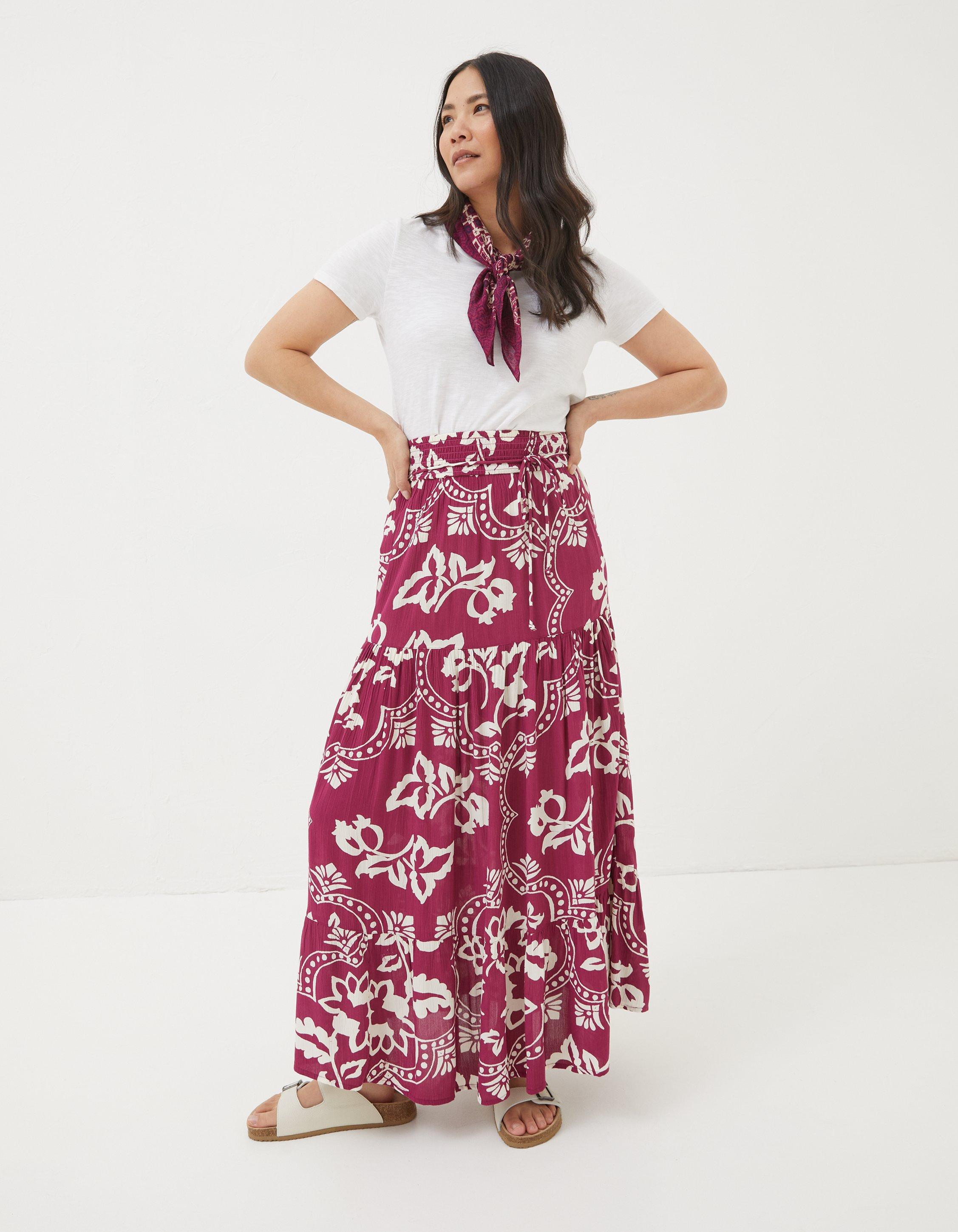 Jayla Wallpaper Floral Maxi Skirt, Skirts | FatFace.com