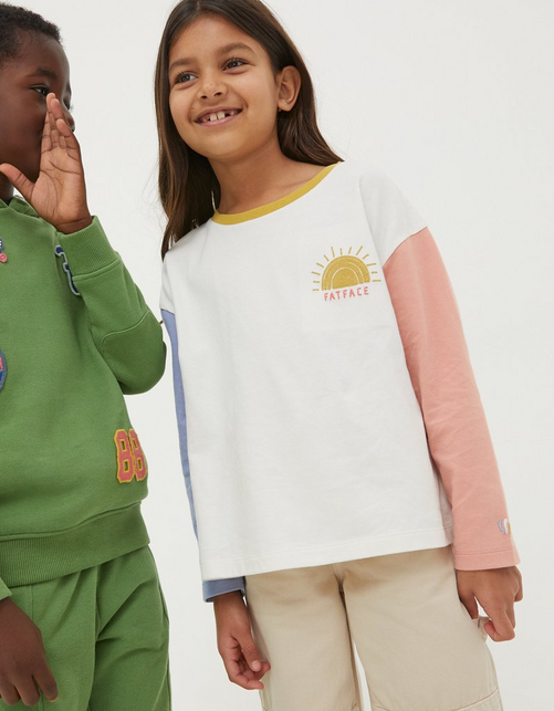 Kid’s Sun Embroidered Long Sleeve T-Shirt