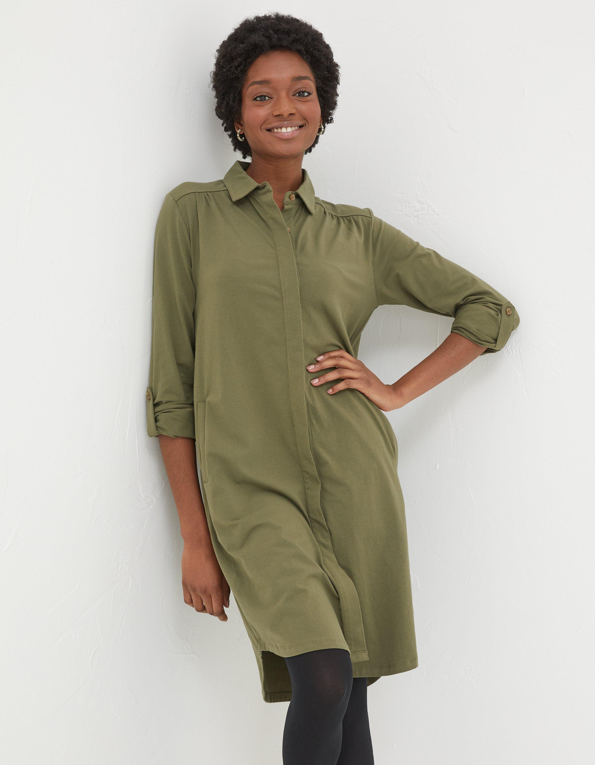 Shirt dress 2024 khaki green