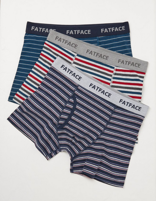 Mens 3 Pack Chesil Stripe Boxers