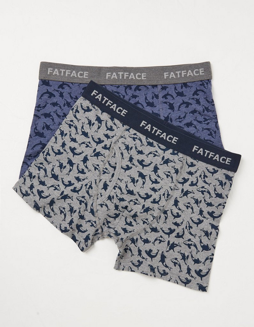 Mens 2 Pack Killer Whale Boxers