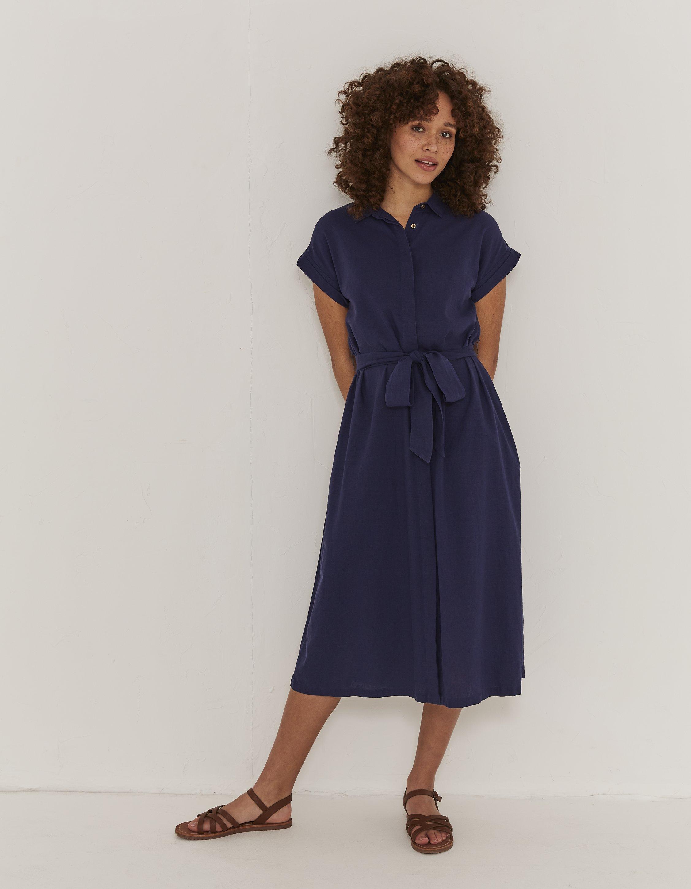 Linen-blend Shirt Dress