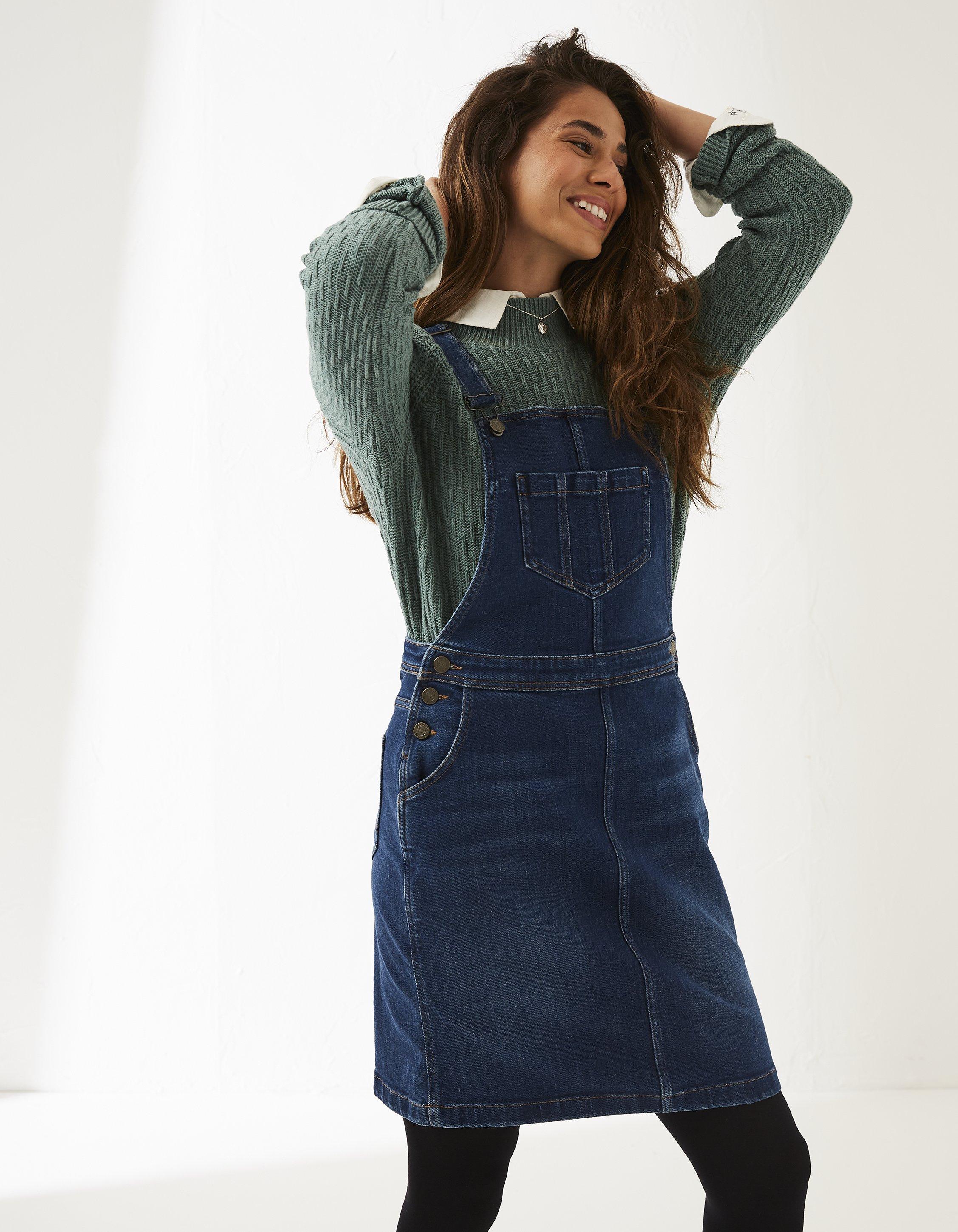 Denim on sale pinafore dress