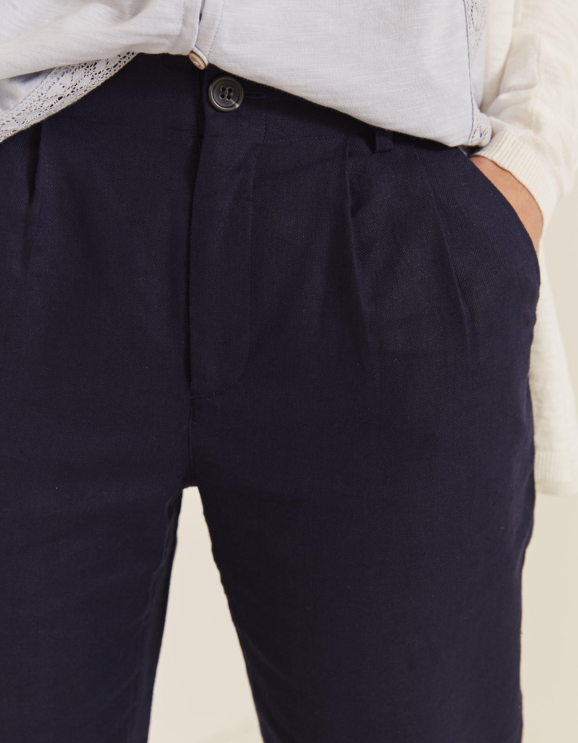 Purton Linen Blend Tapered Trousers, Pants & Leggings