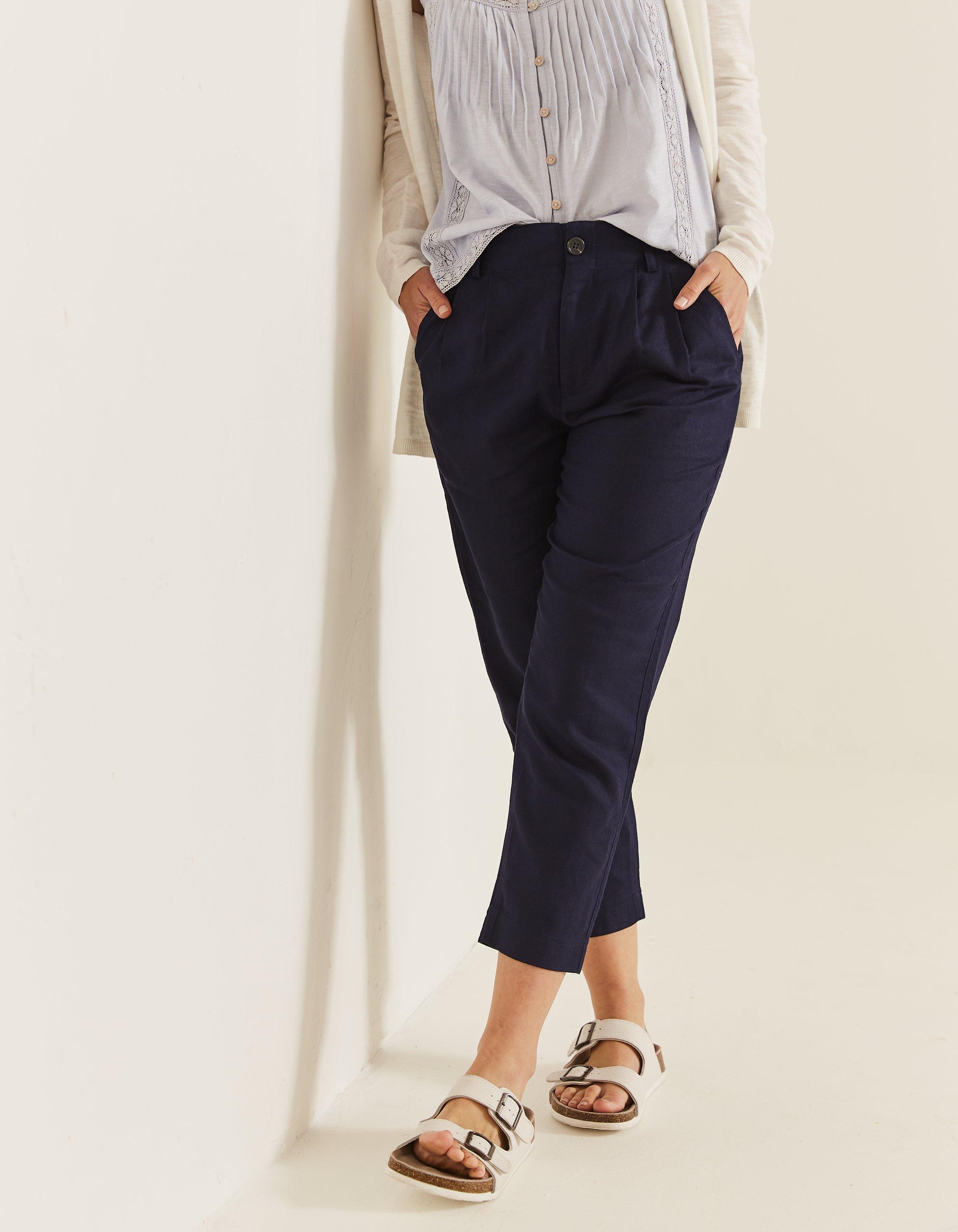 Linen-blend Tapered Pants