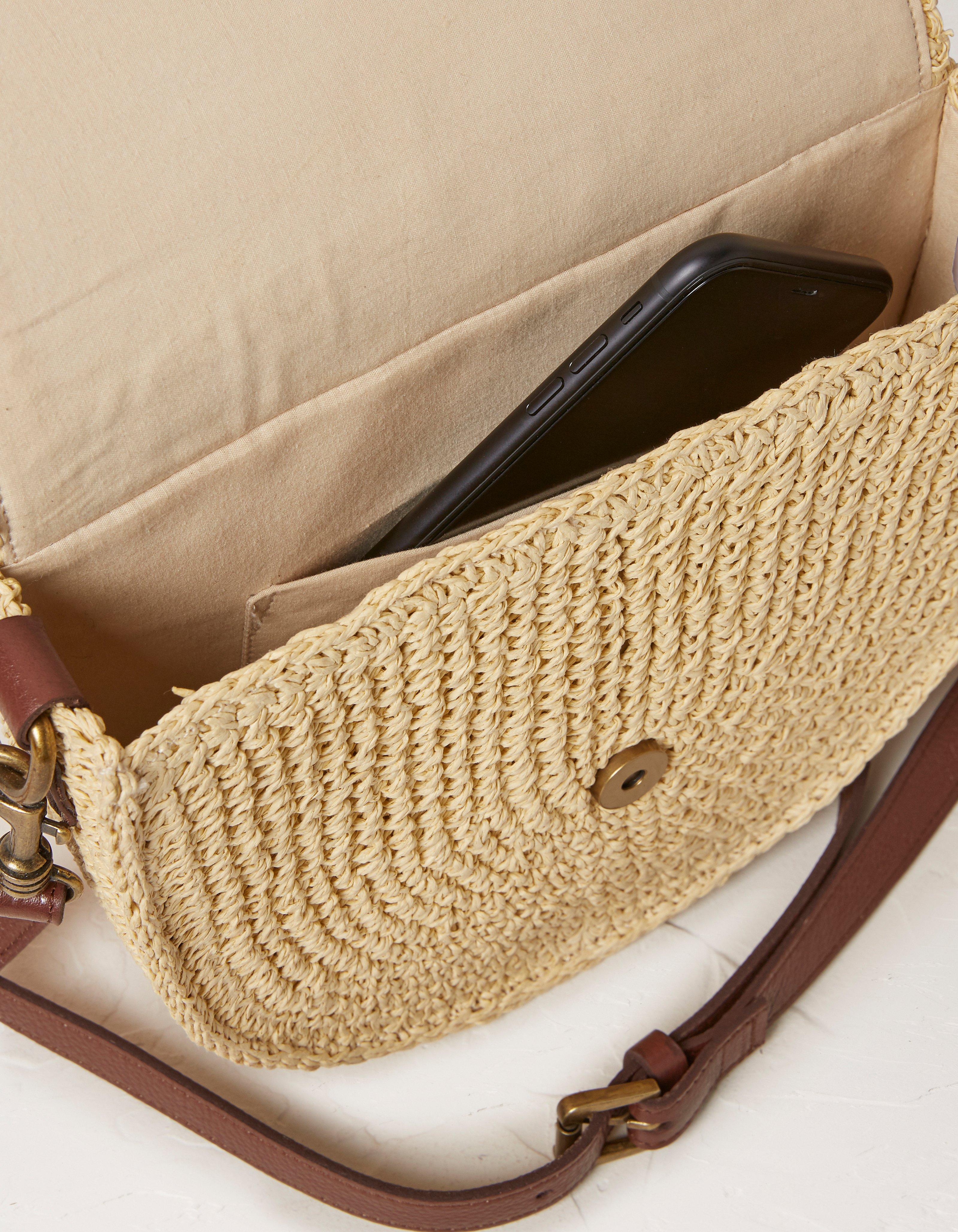 Mini Straw Rounded Crossbody Bag Bags in Natural - Get great deals at  JustFab