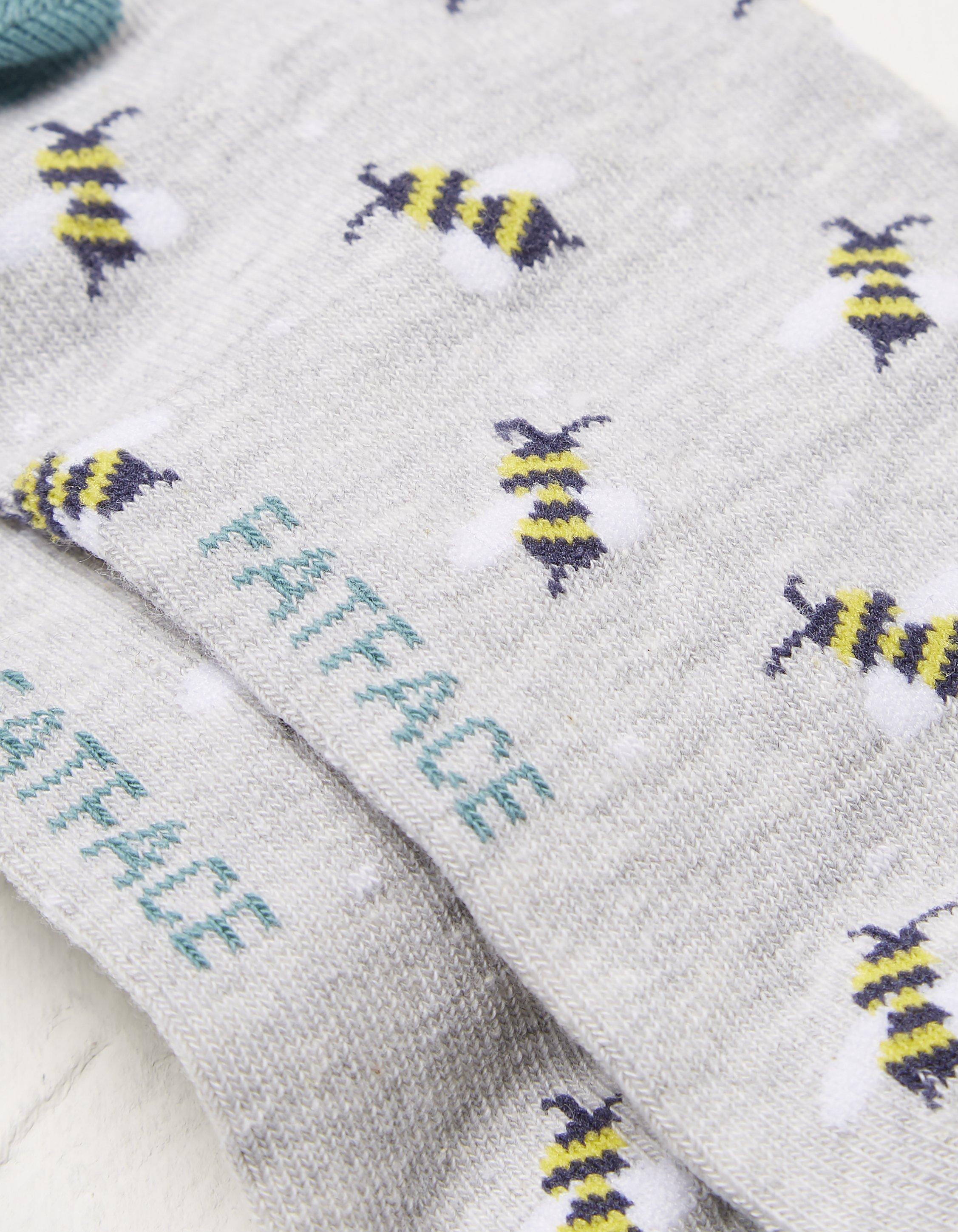 Burgundy Marl 1 Pack Bee Spot Trainer Socks, Underwear, Socks & Tights