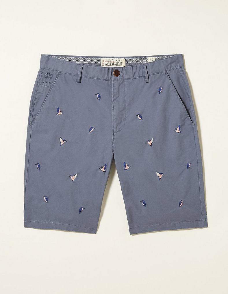 Previously Perversion National Whitby Kingfisher Embroidery Shorts, Shorts | FatFace.com