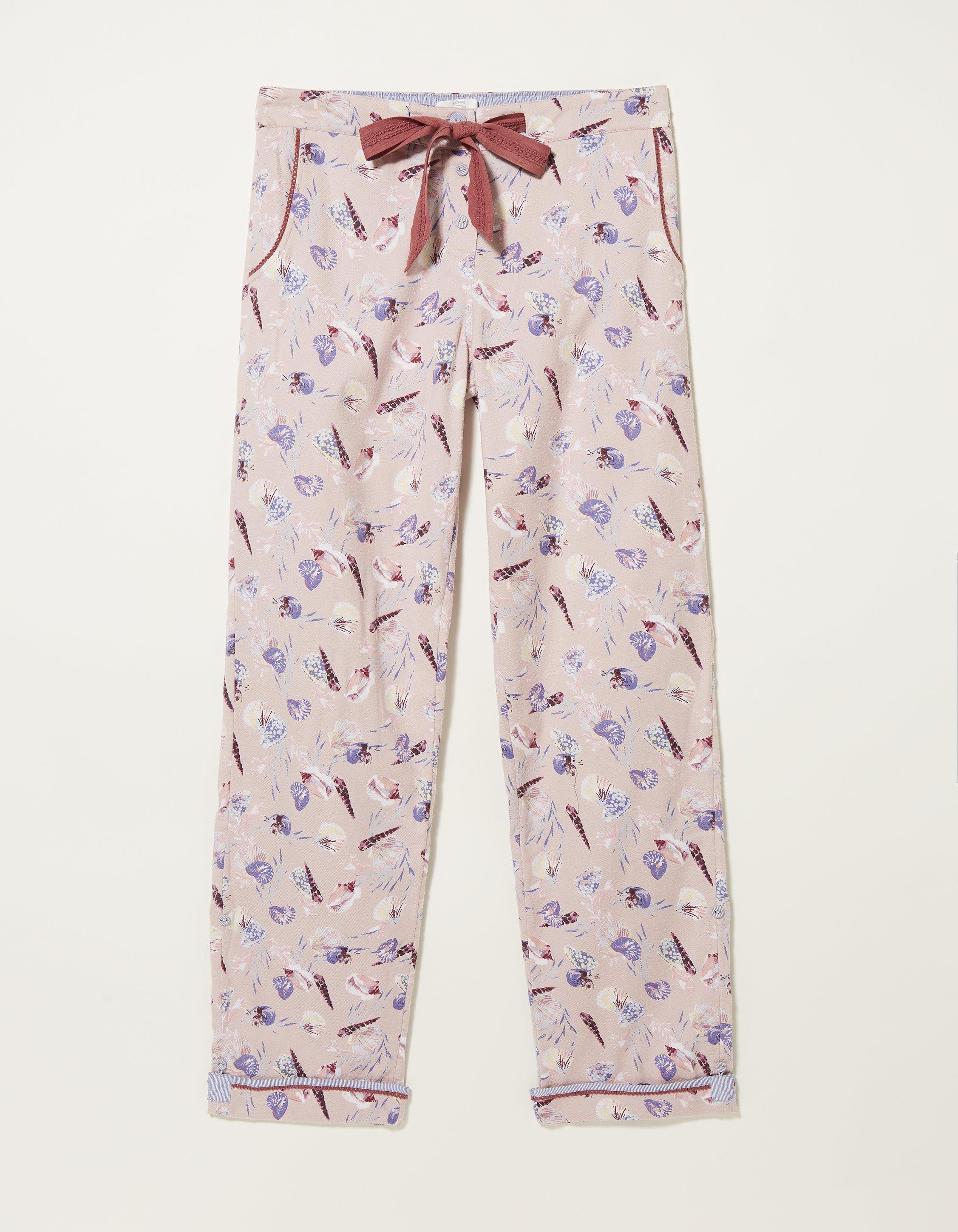 Women Printed Medium Pink Cotton Lounge Pants
