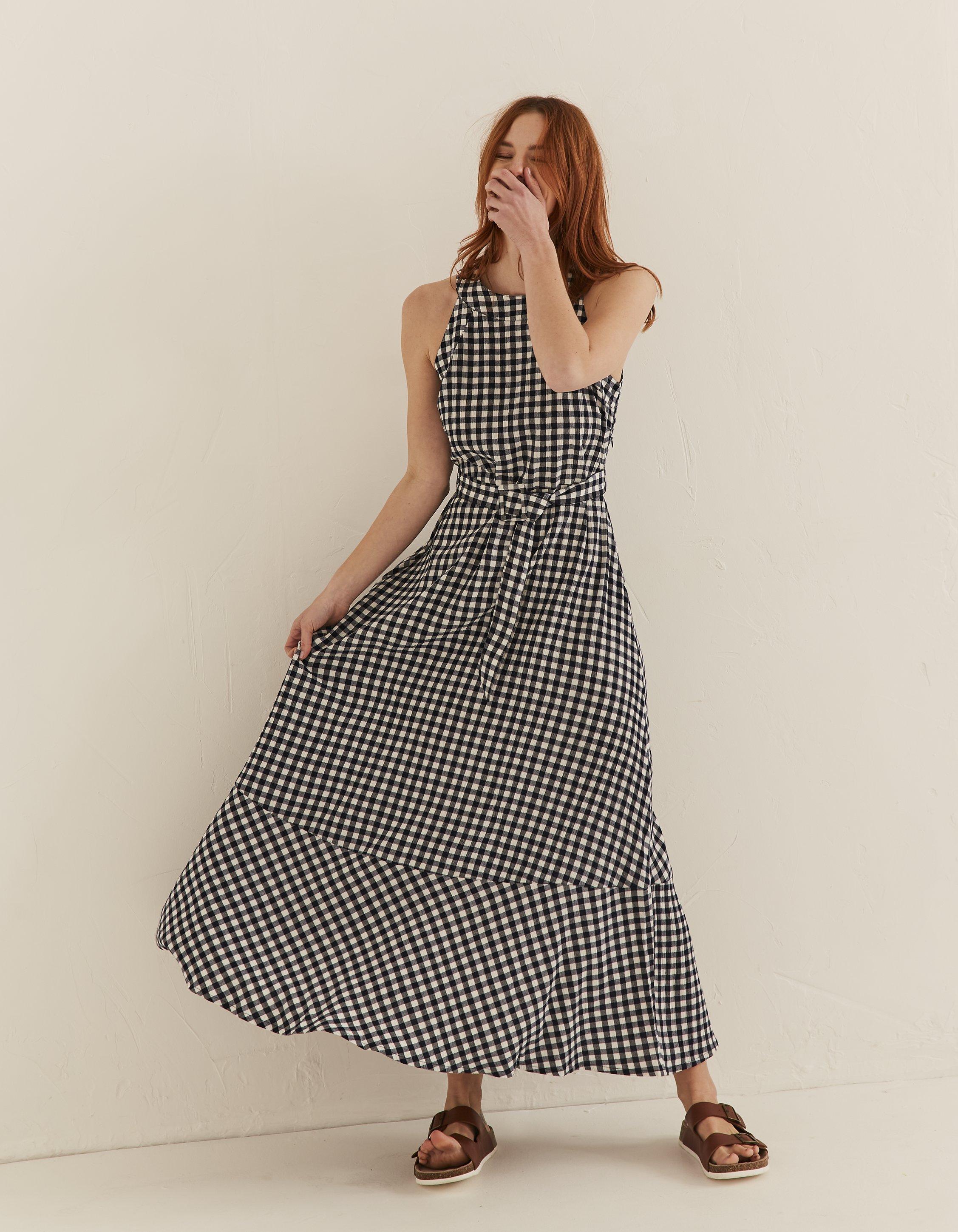 Gingham 2025 navy dress