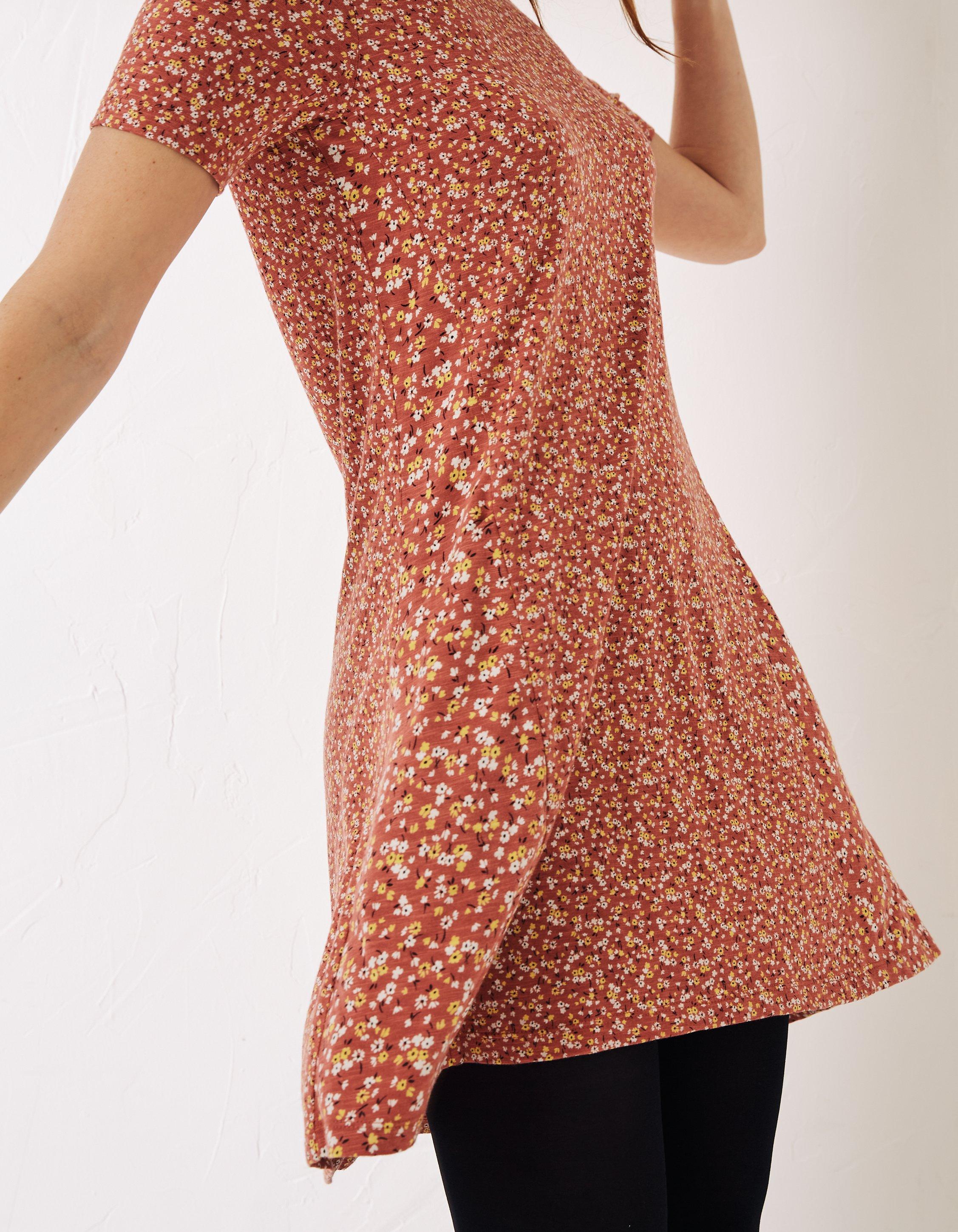 Soft Ditsy Floral Print, Soft Touch Jersey Shirt