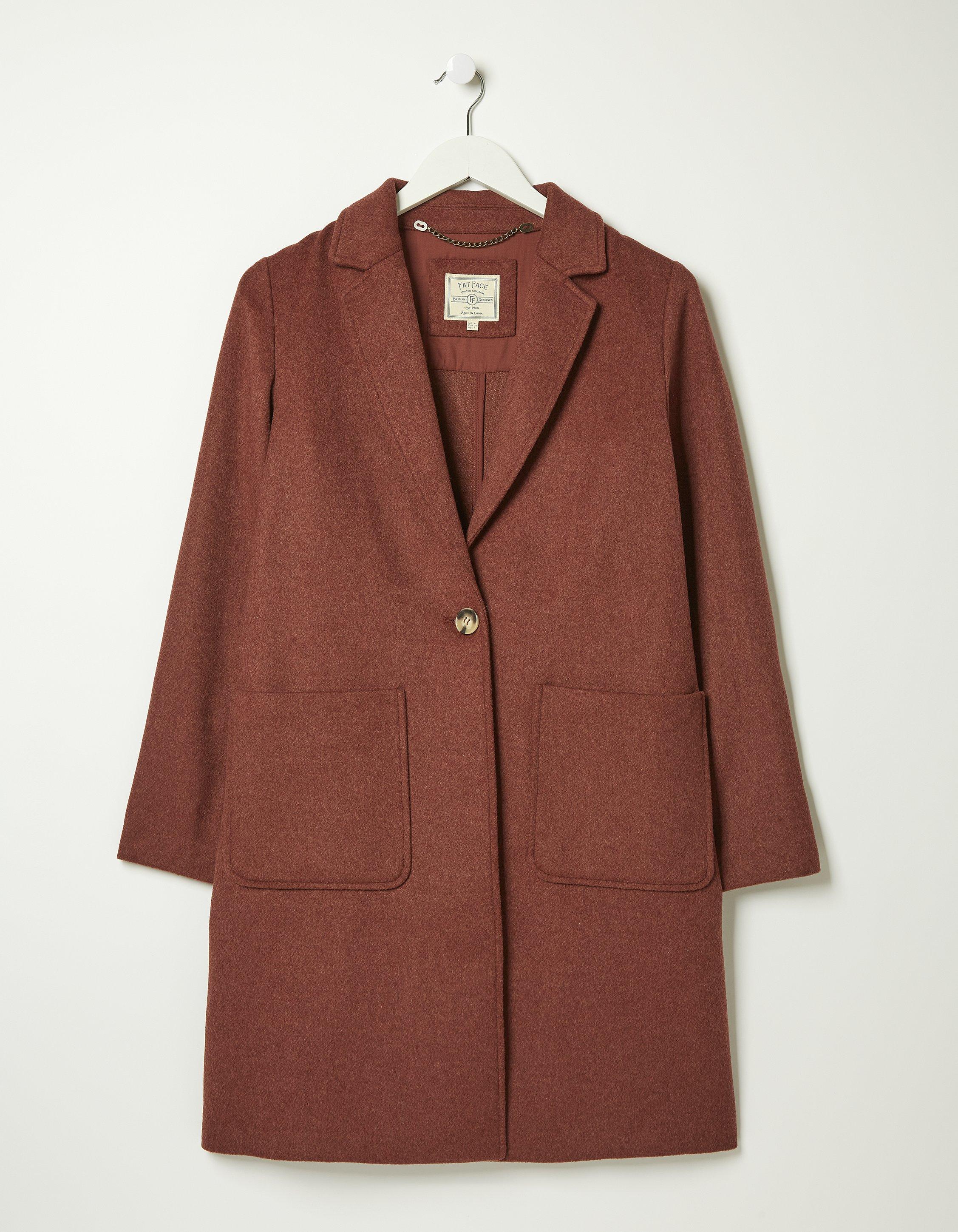 fatface camel wool coat