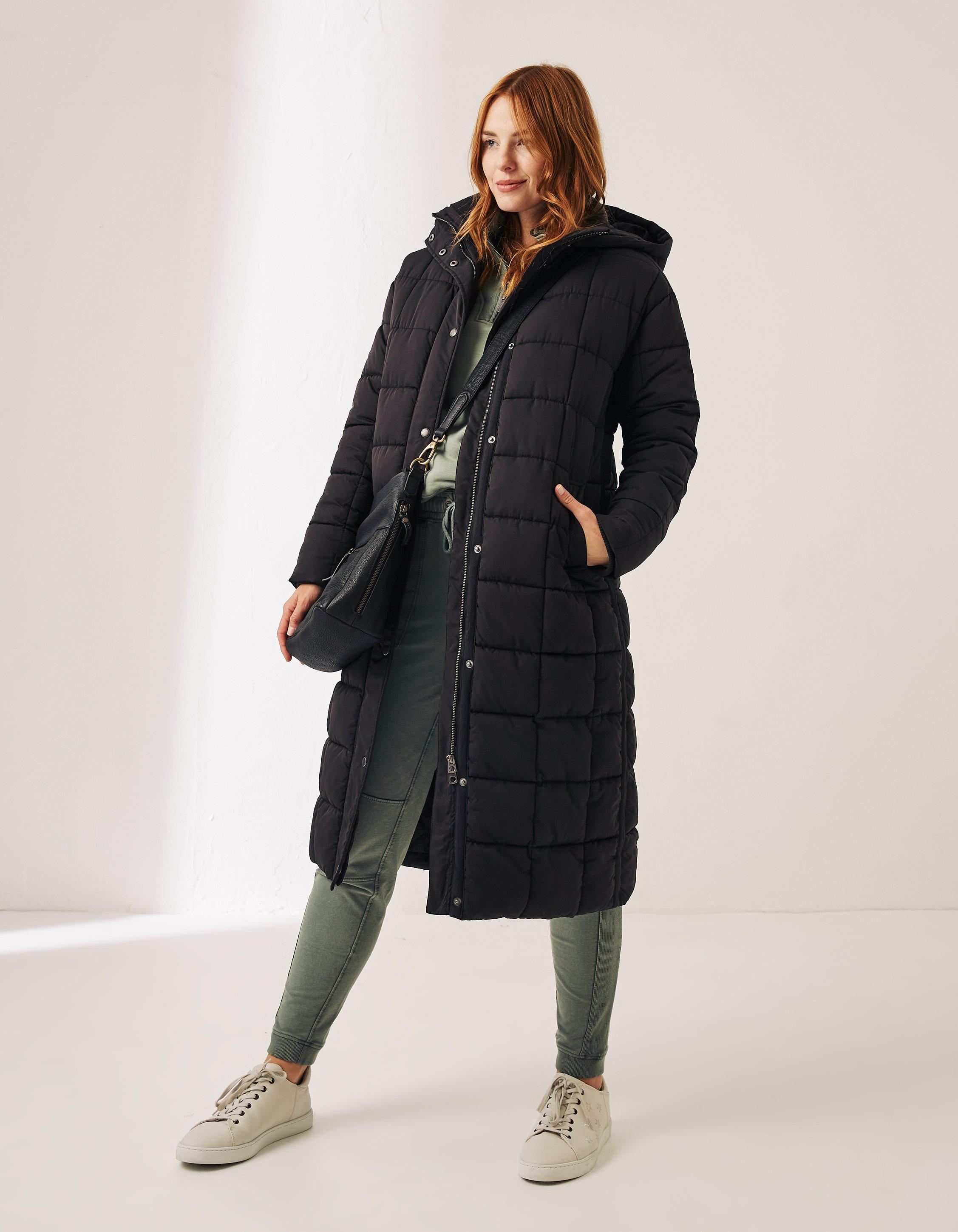 Fat face cumbria long puffer outlet charcoal