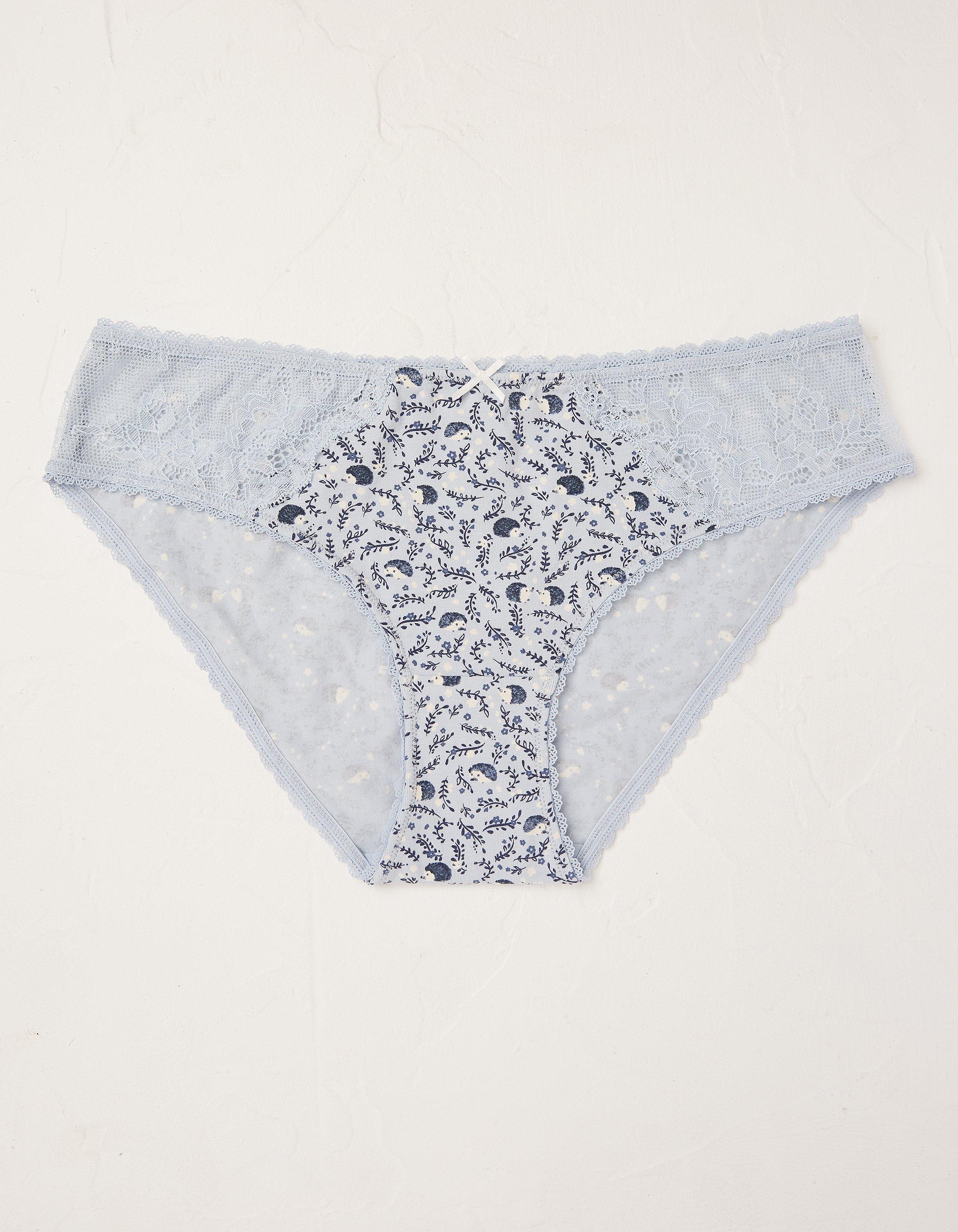 Hedgehog Floral Organic Cotton Mini Briefs, Underwear, Socks & Tights