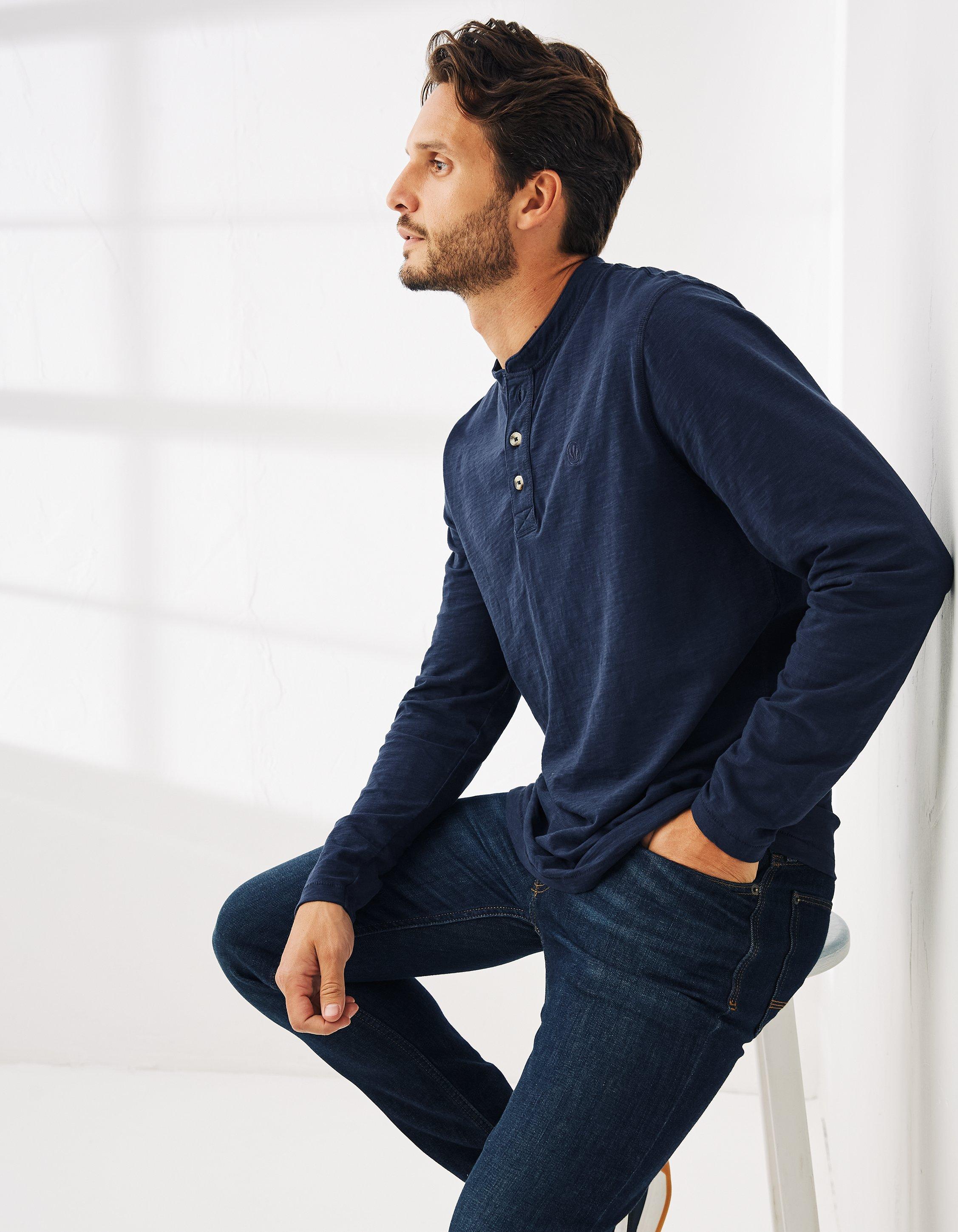 Dark blue shop henley shirt