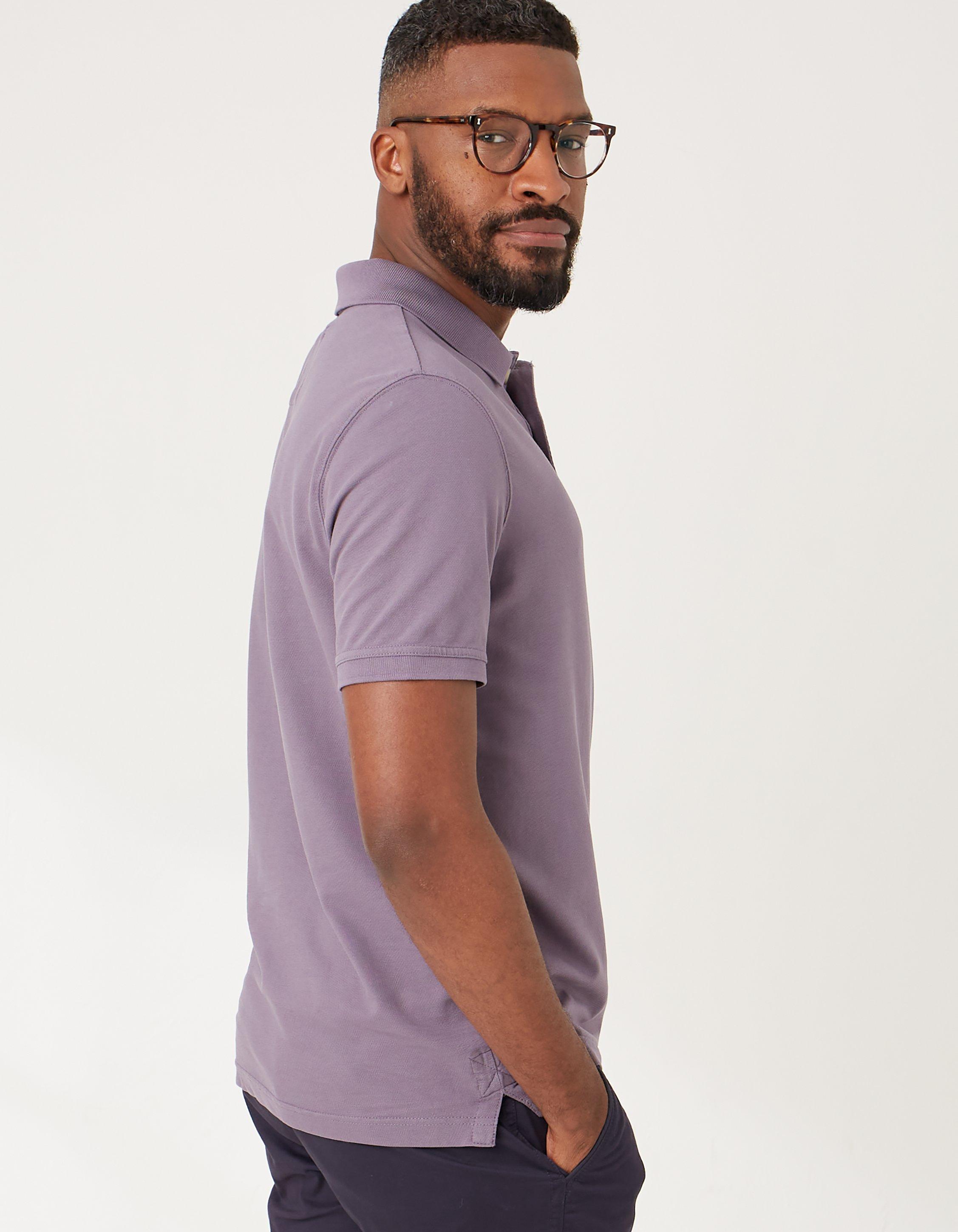 Grey and purple polo shirt sale