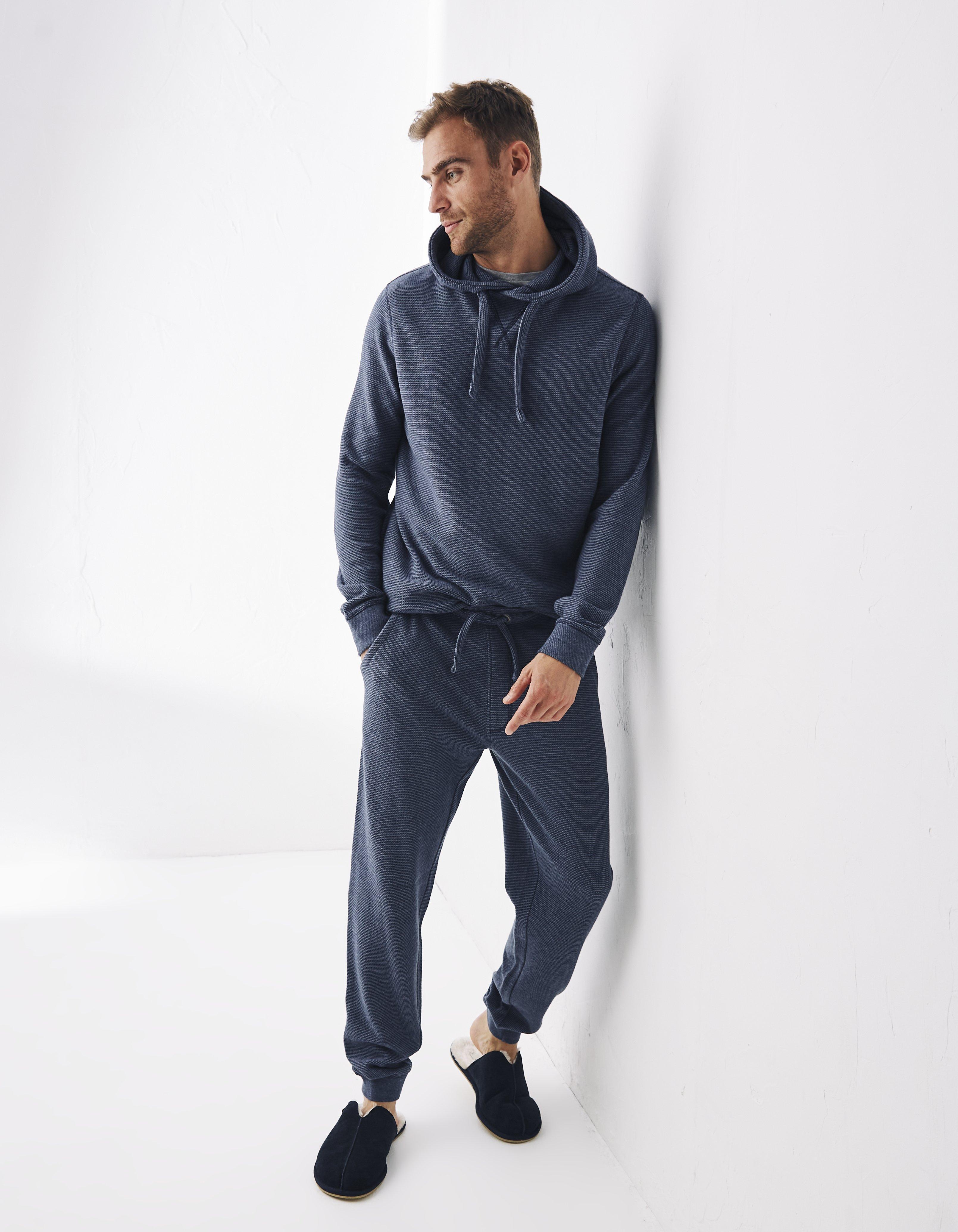 Grey Supersoft Fleece Cable Print Hooded Zip Up Lounger