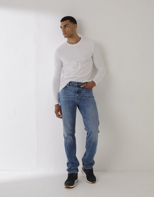 Mens Tapered Light Wash Jeans