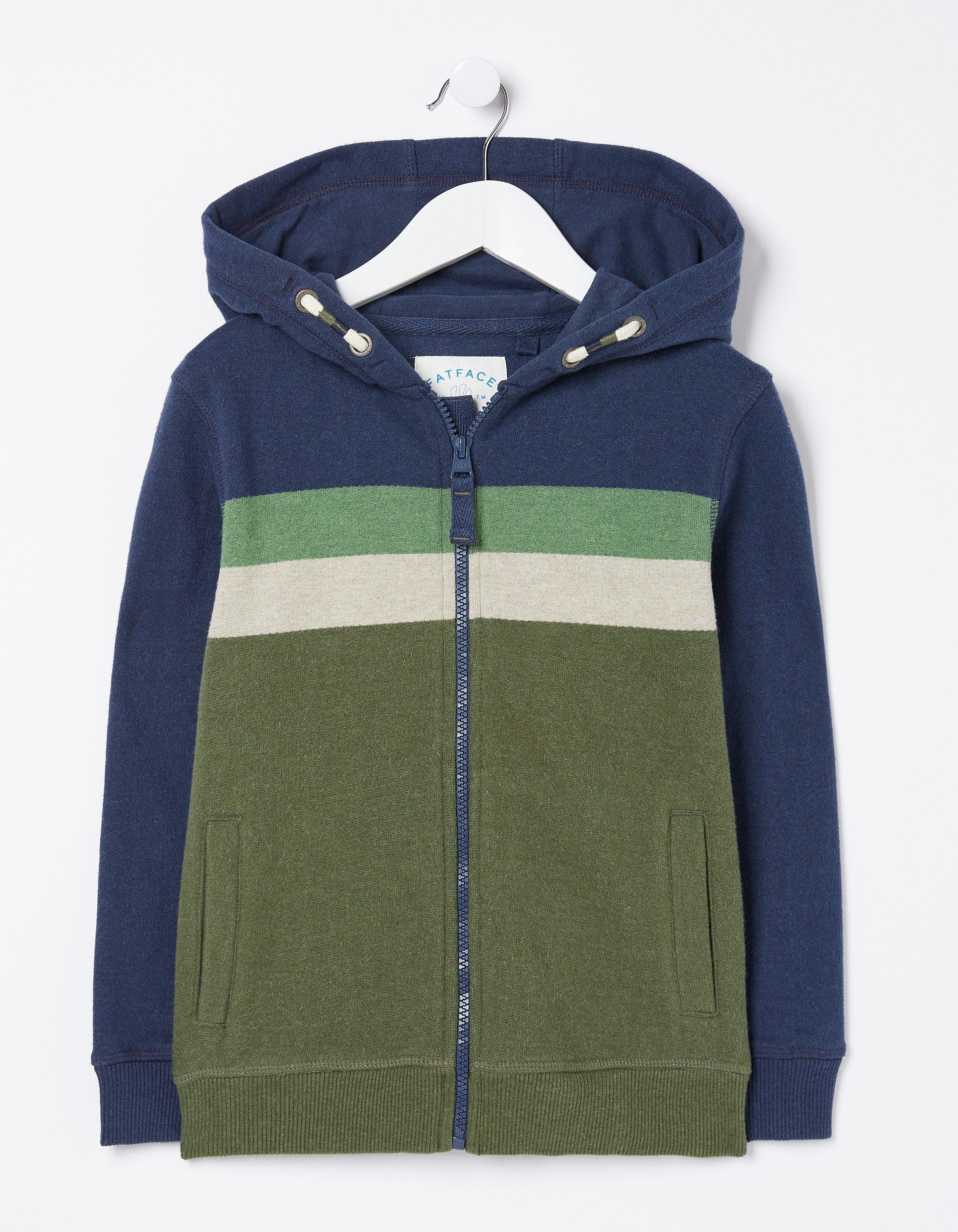 Chest Stripe Zip Through Hoodie, Sweatshirts & Hoodies