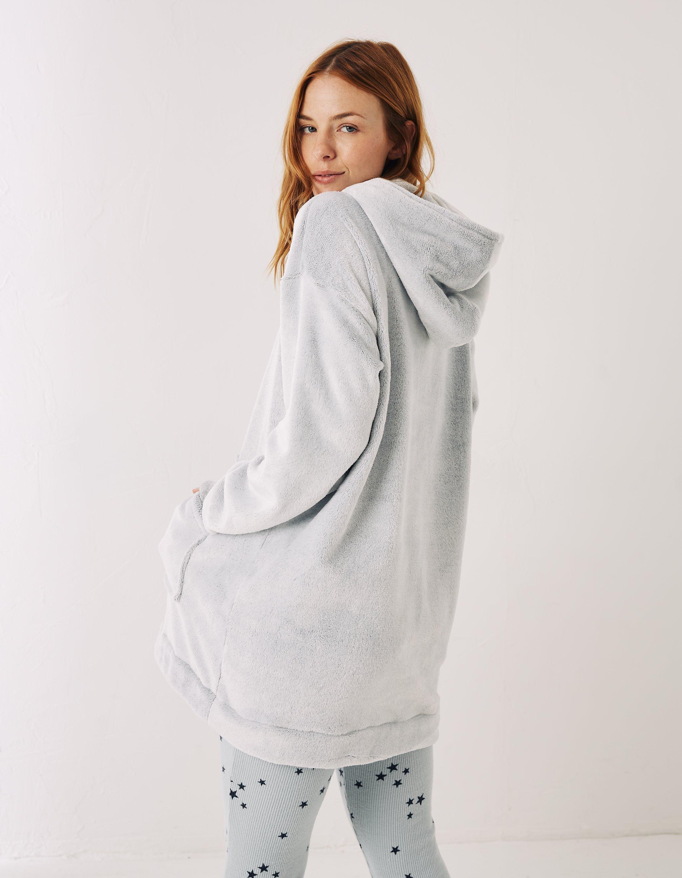 Teddy Soft: Snuggle Teddy Hoodie - Ladies, poncho, hoody, grey, silver,  snuggle, oversized, loungewear, womens, women, womans, woman, for, her ,  hers