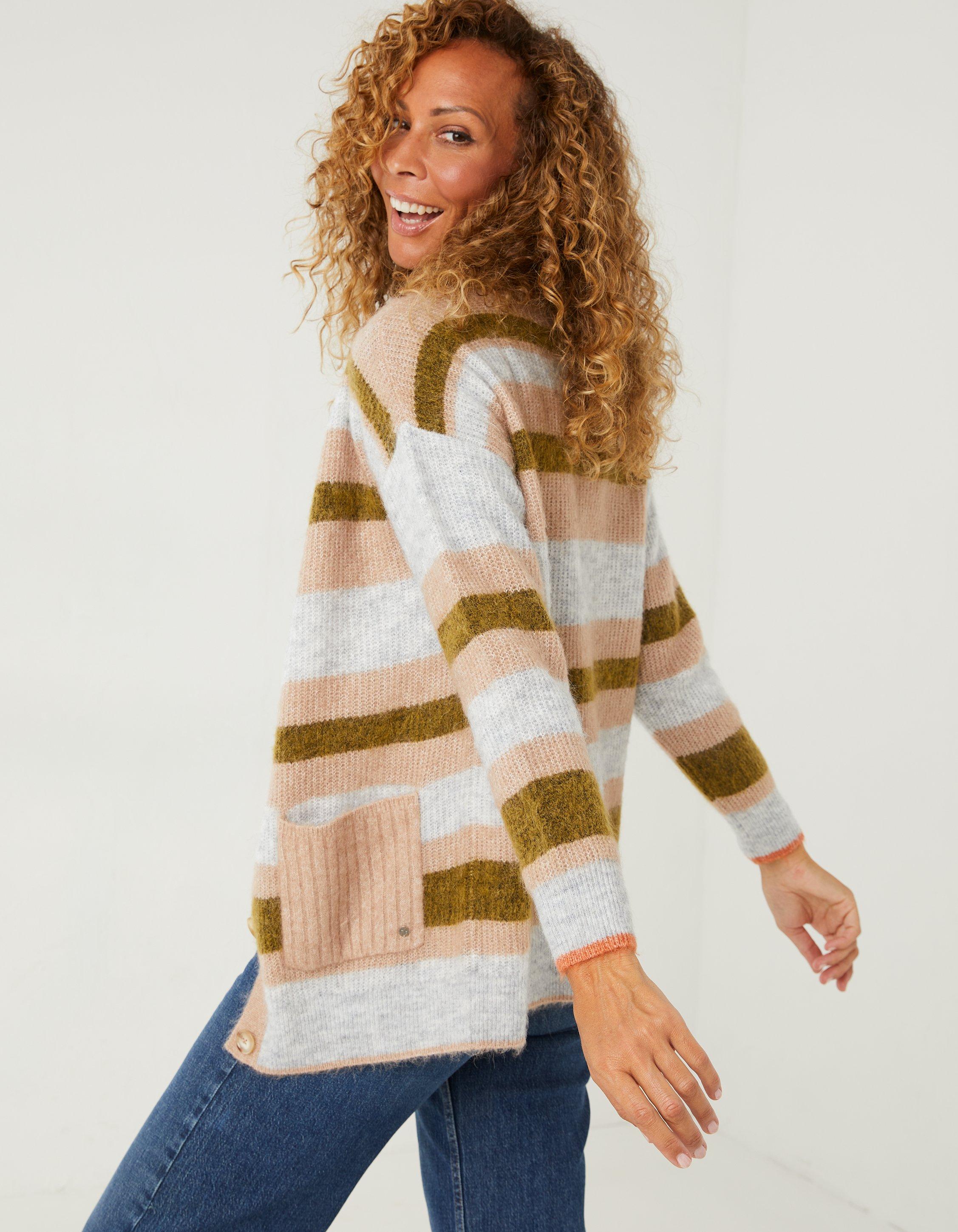 Lily Stripe Cardigan, Sweaters & Cardigans | FatFace.com