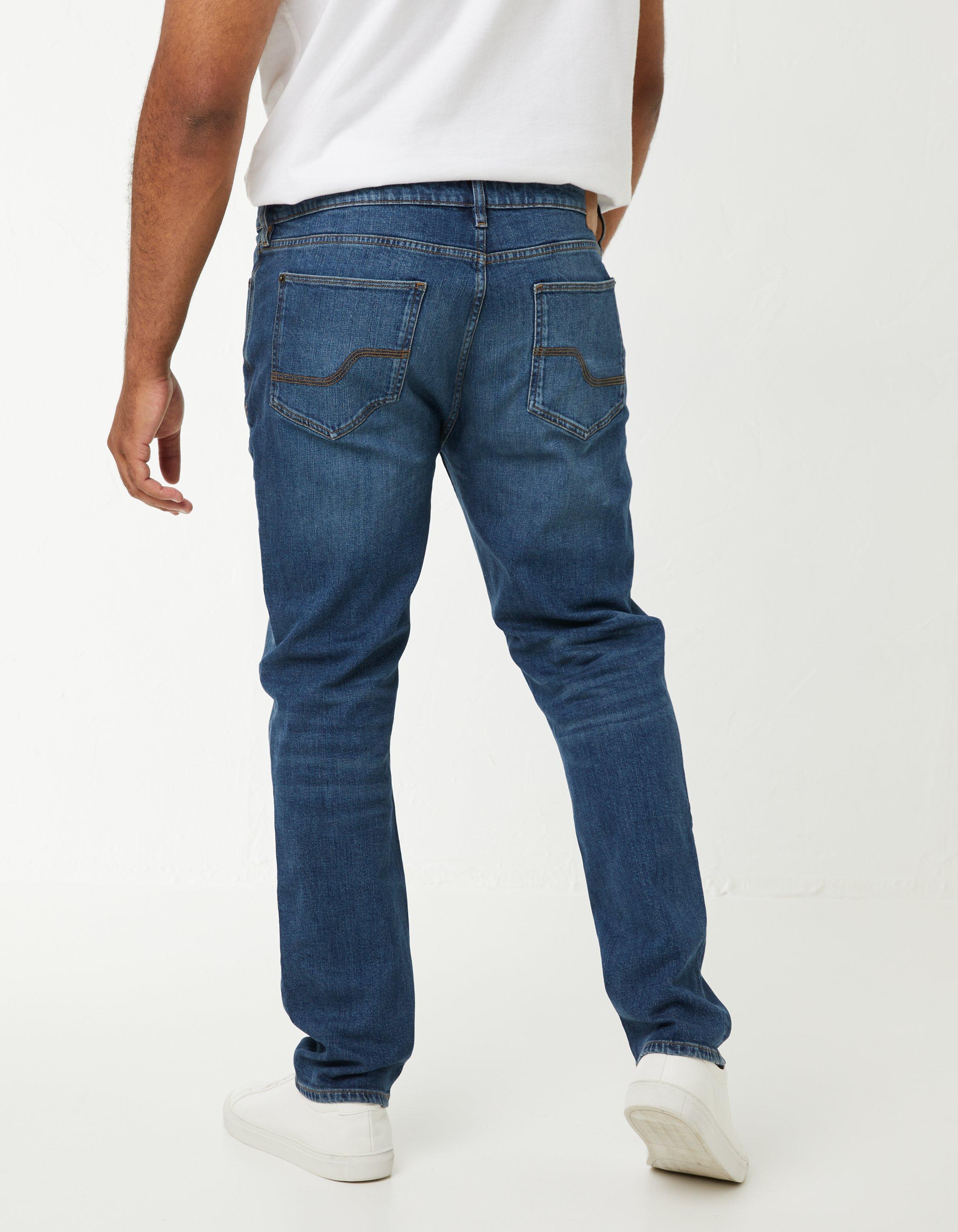 Mens mid cheap wash jeans