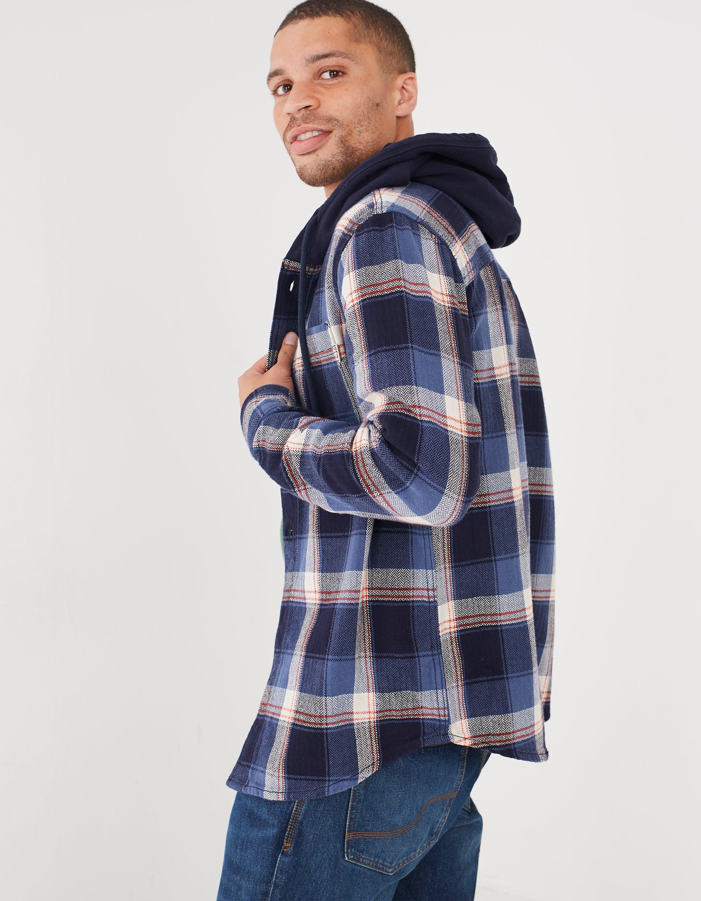 Hooded on sale check shirt