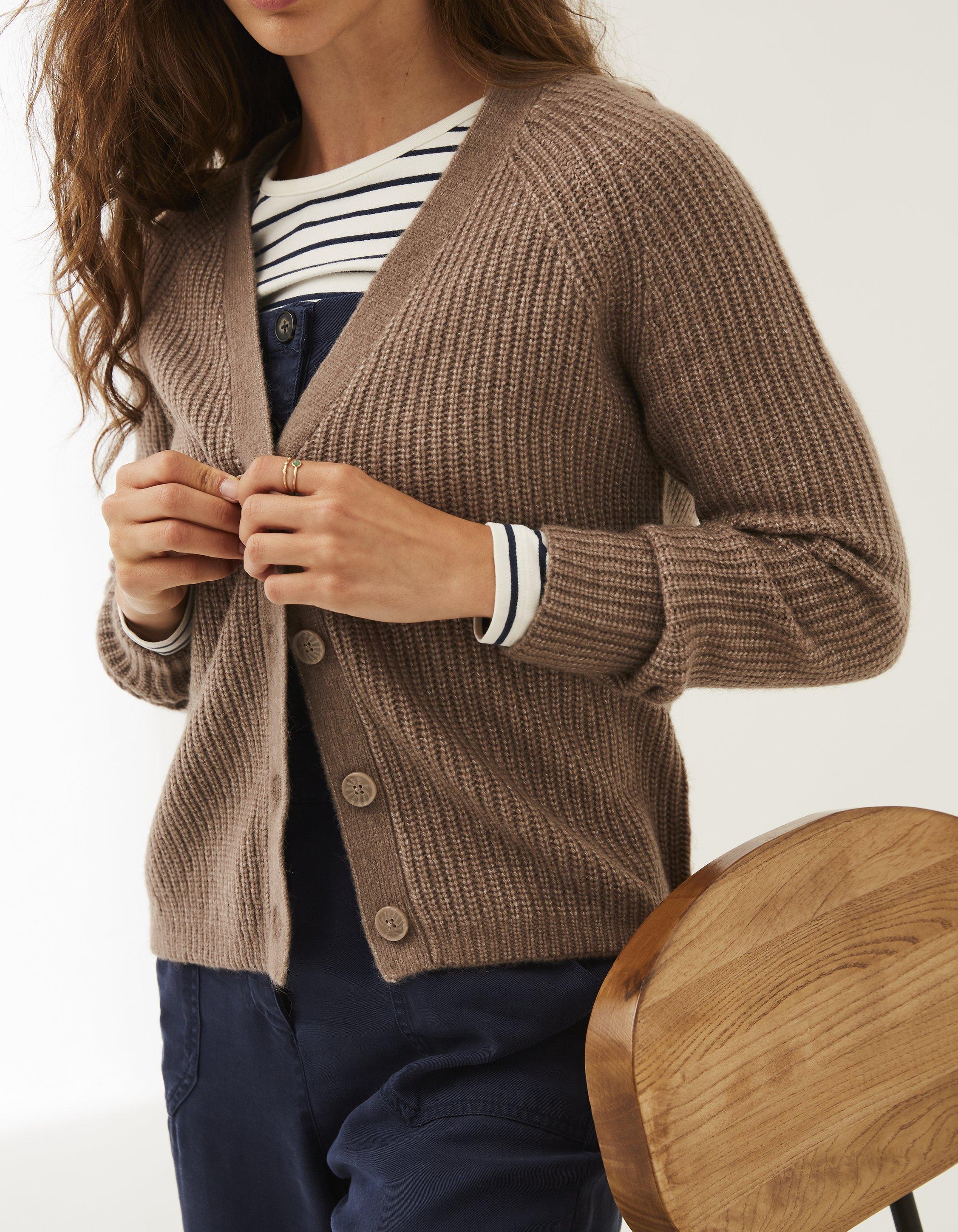 short boxy jacquard knit cardigan