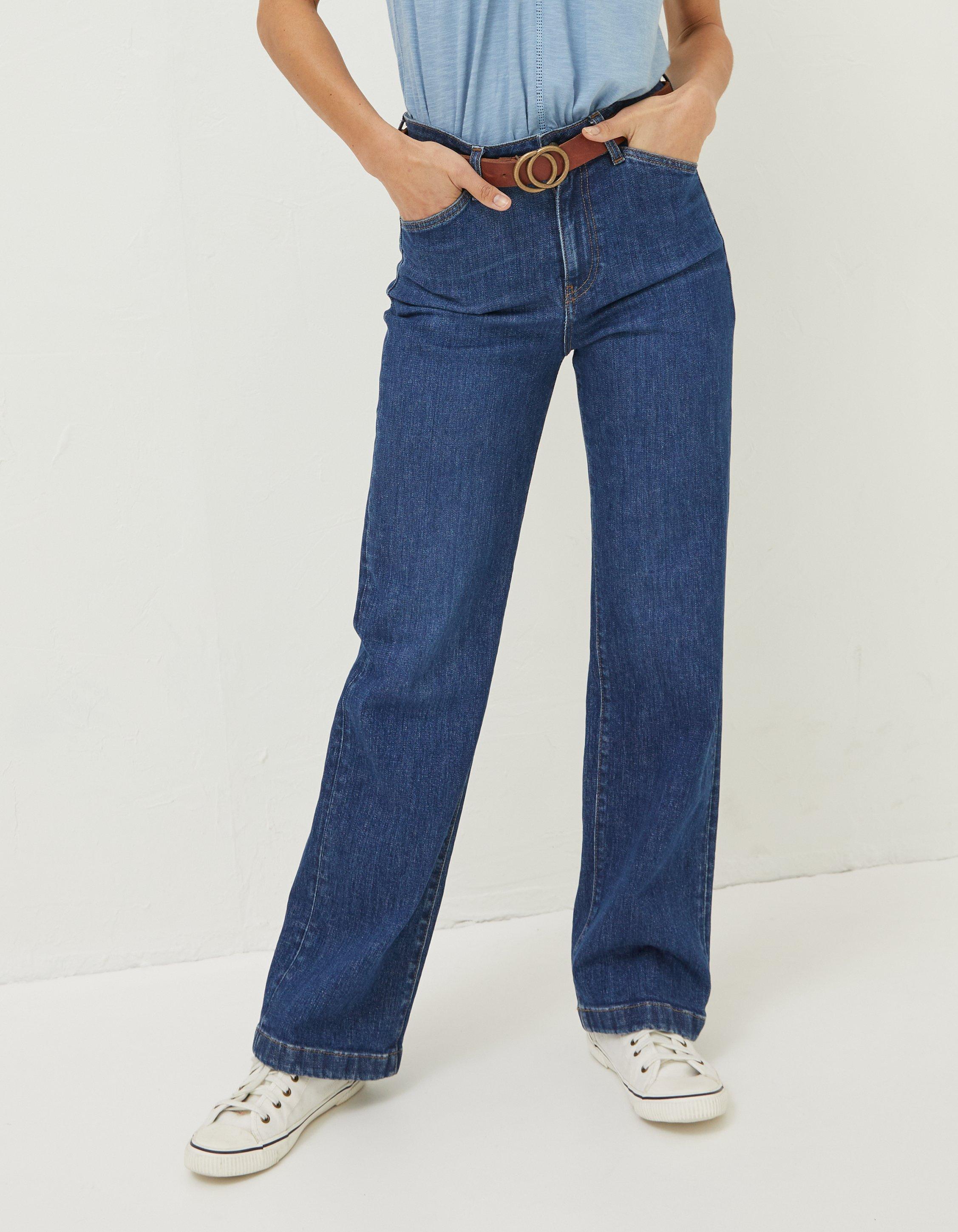 Letting It Go Non Stretch Wide Leg Jeans - Dark Wash