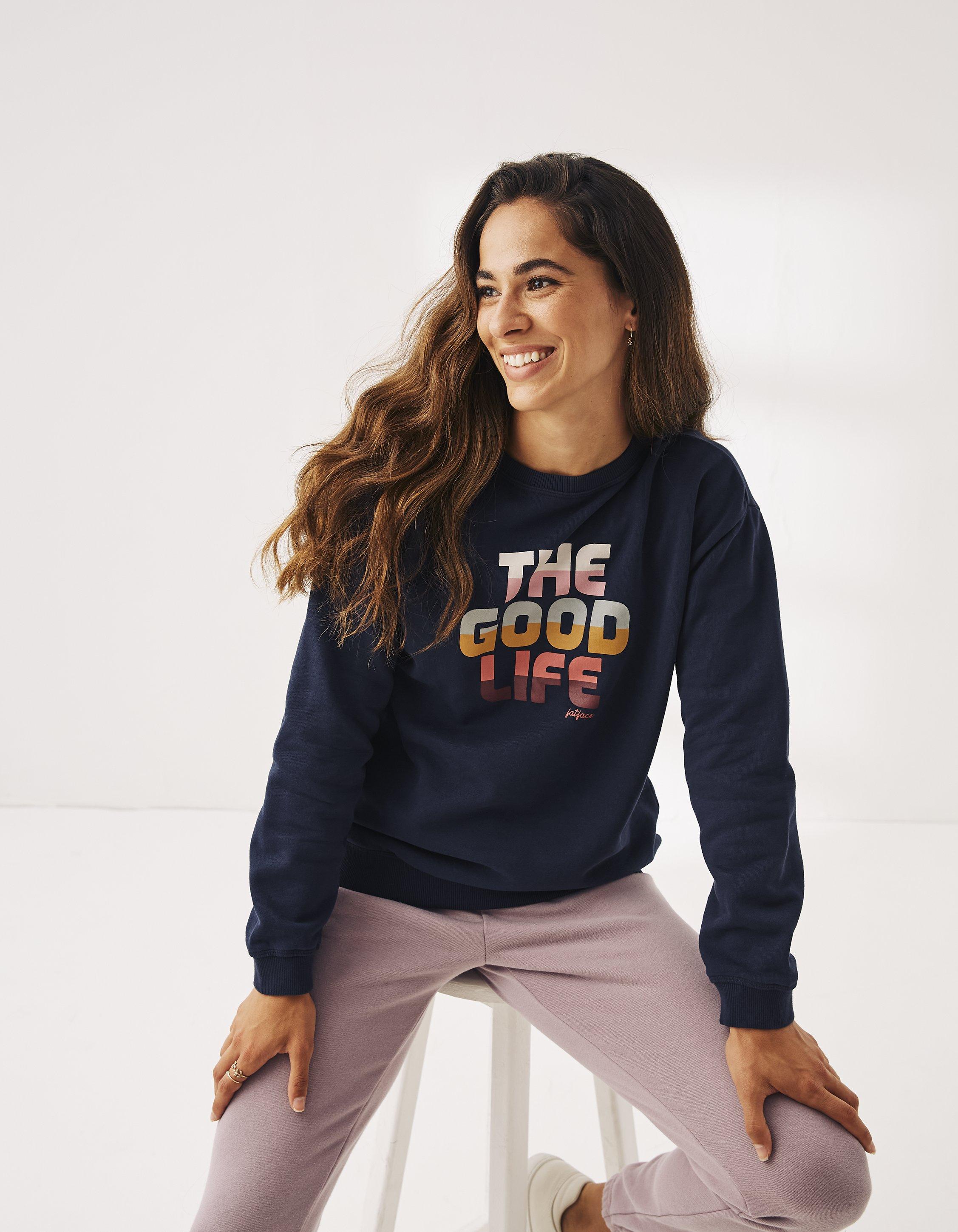 Jennifer Good Life Crew Neck Sweatshirt, Sweatshirts & Hoodies