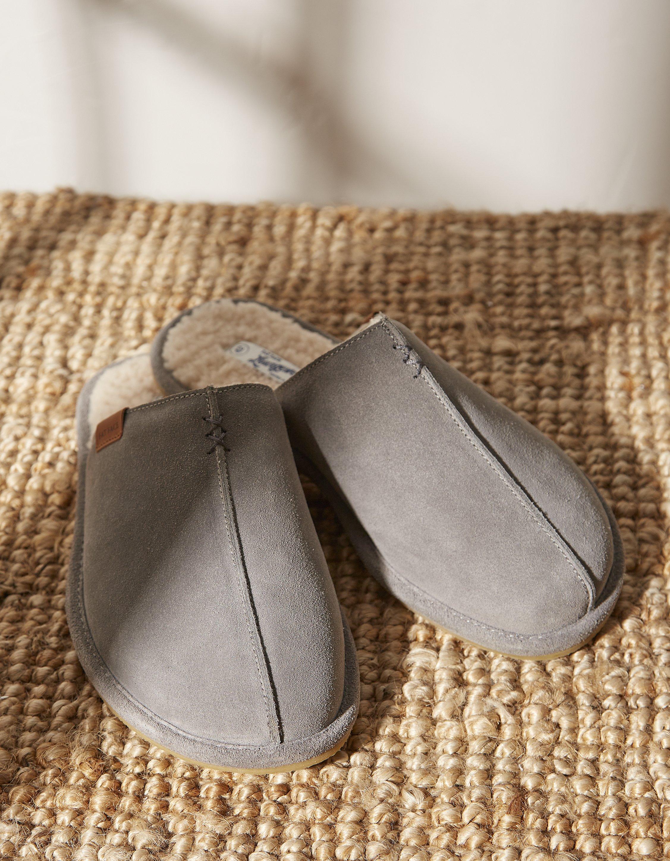 Grey suede mule discount slippers