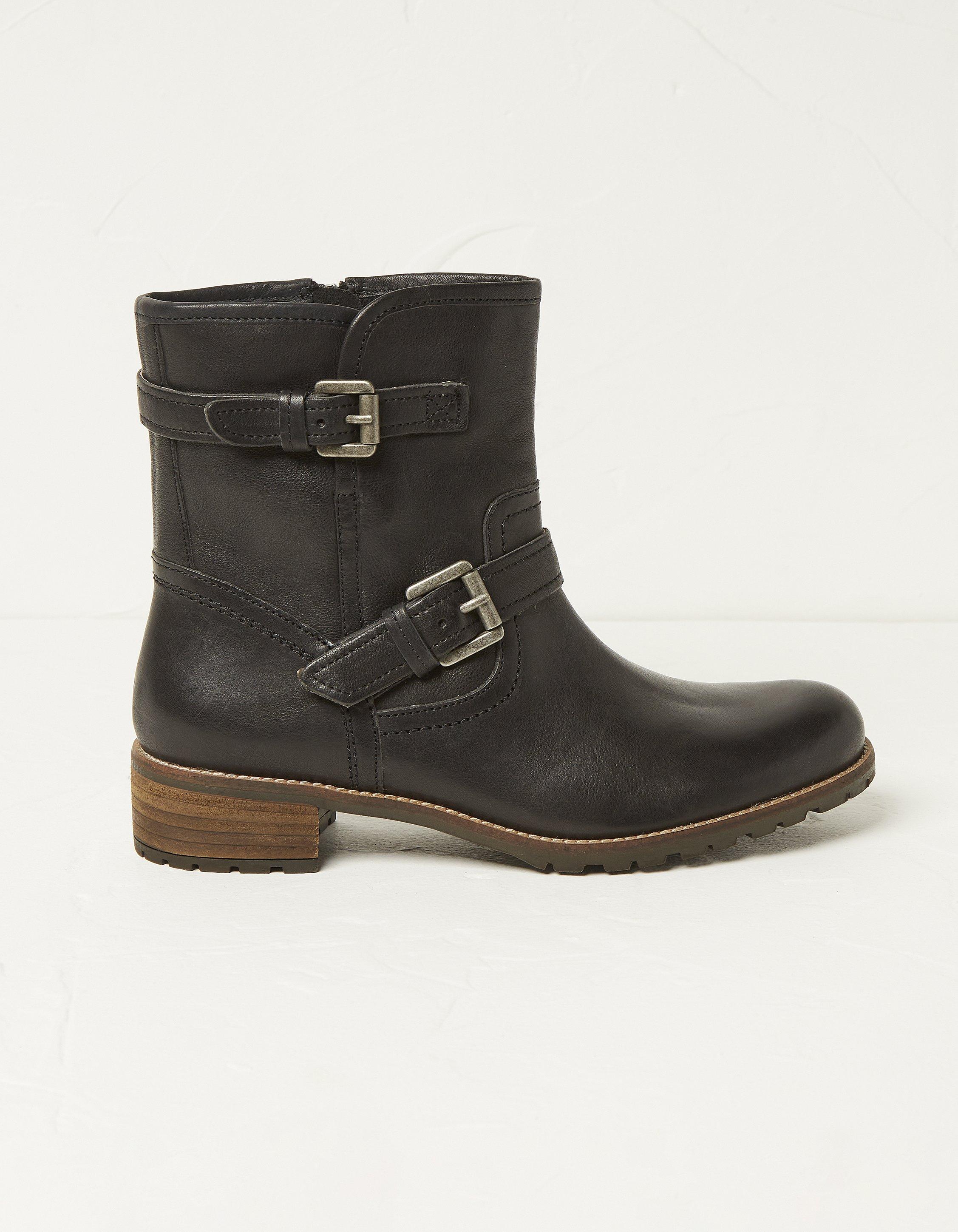 Ladies flat cheap biker boots