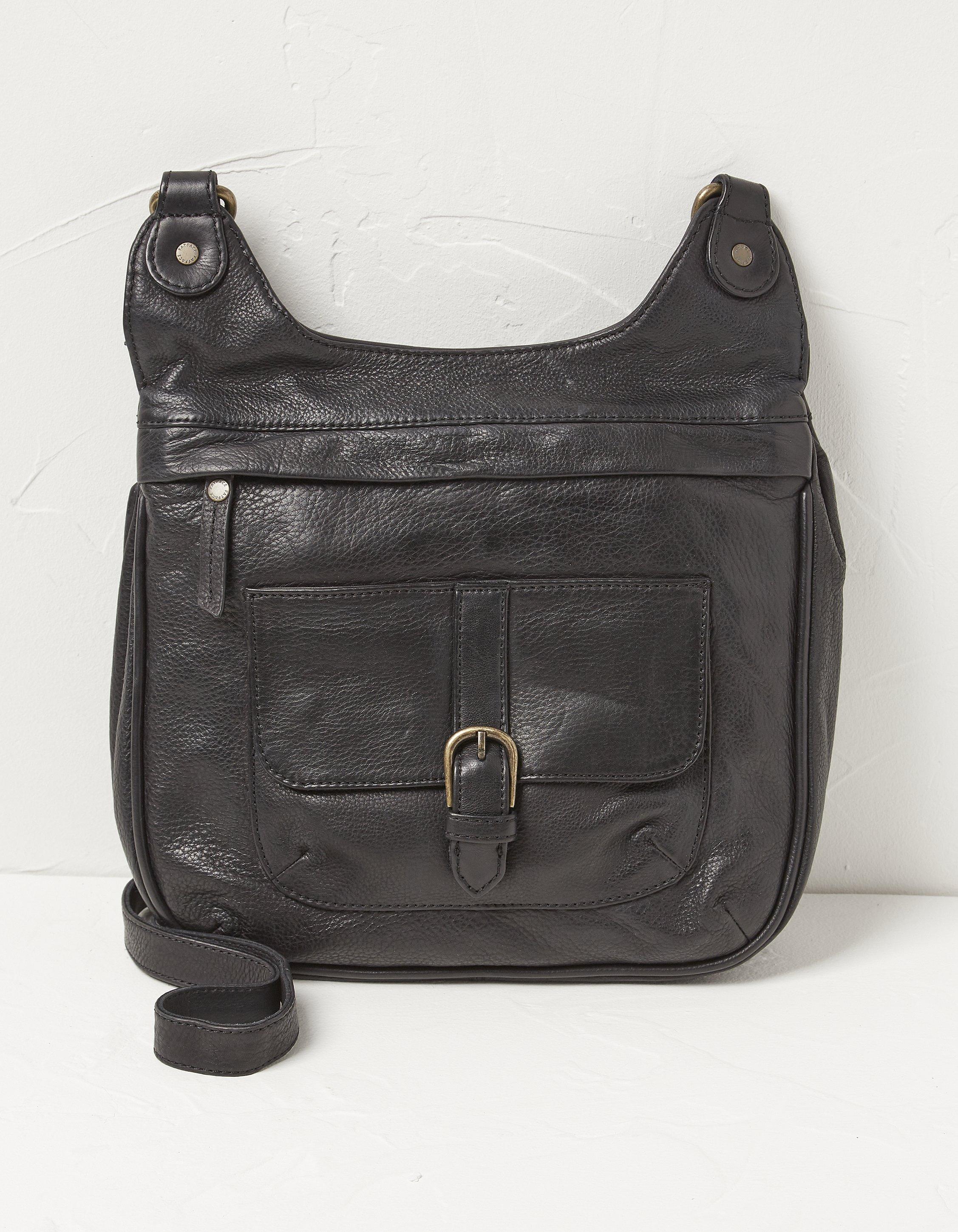 Fat face 2024 black leather bag