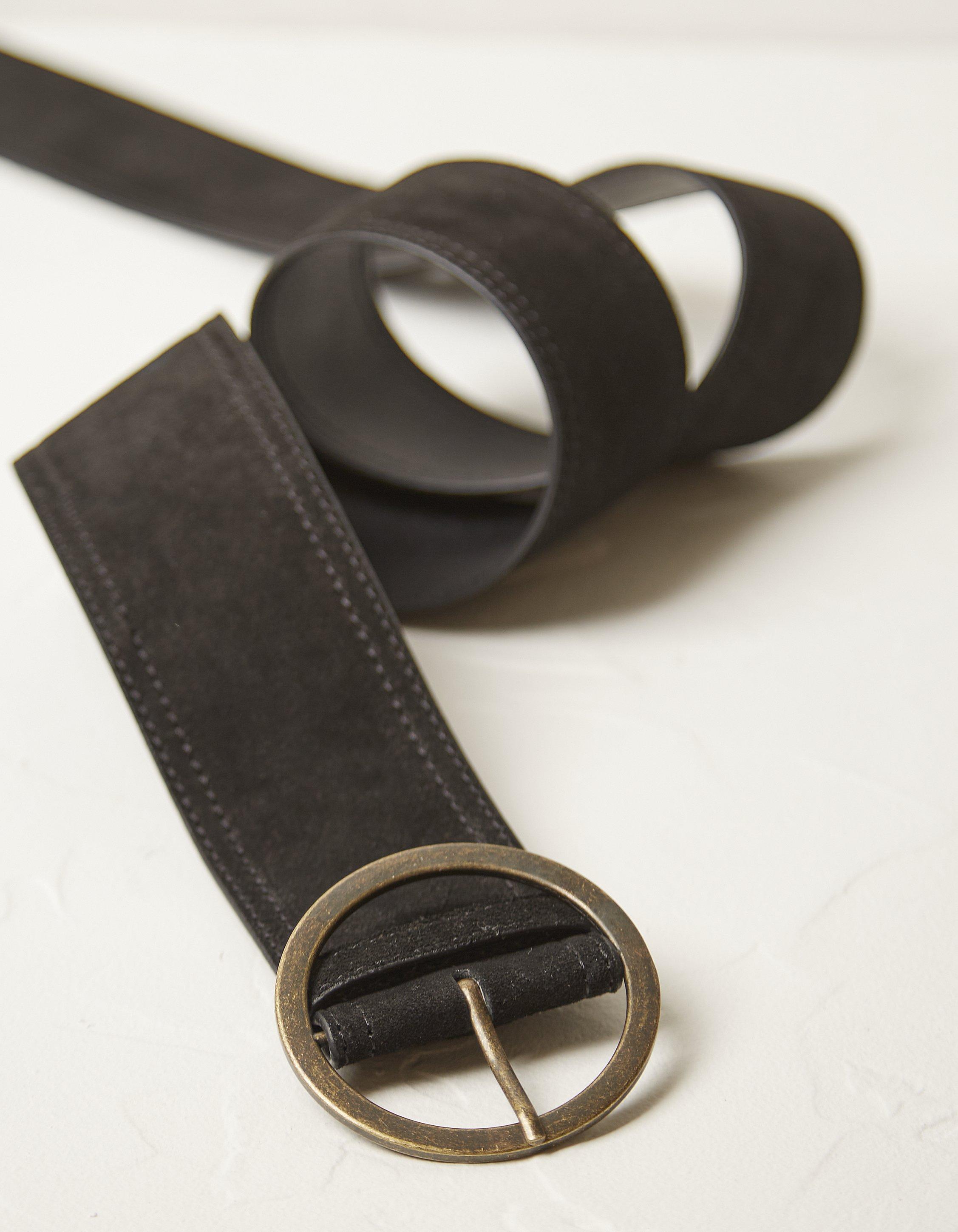 Wide suede waist belt